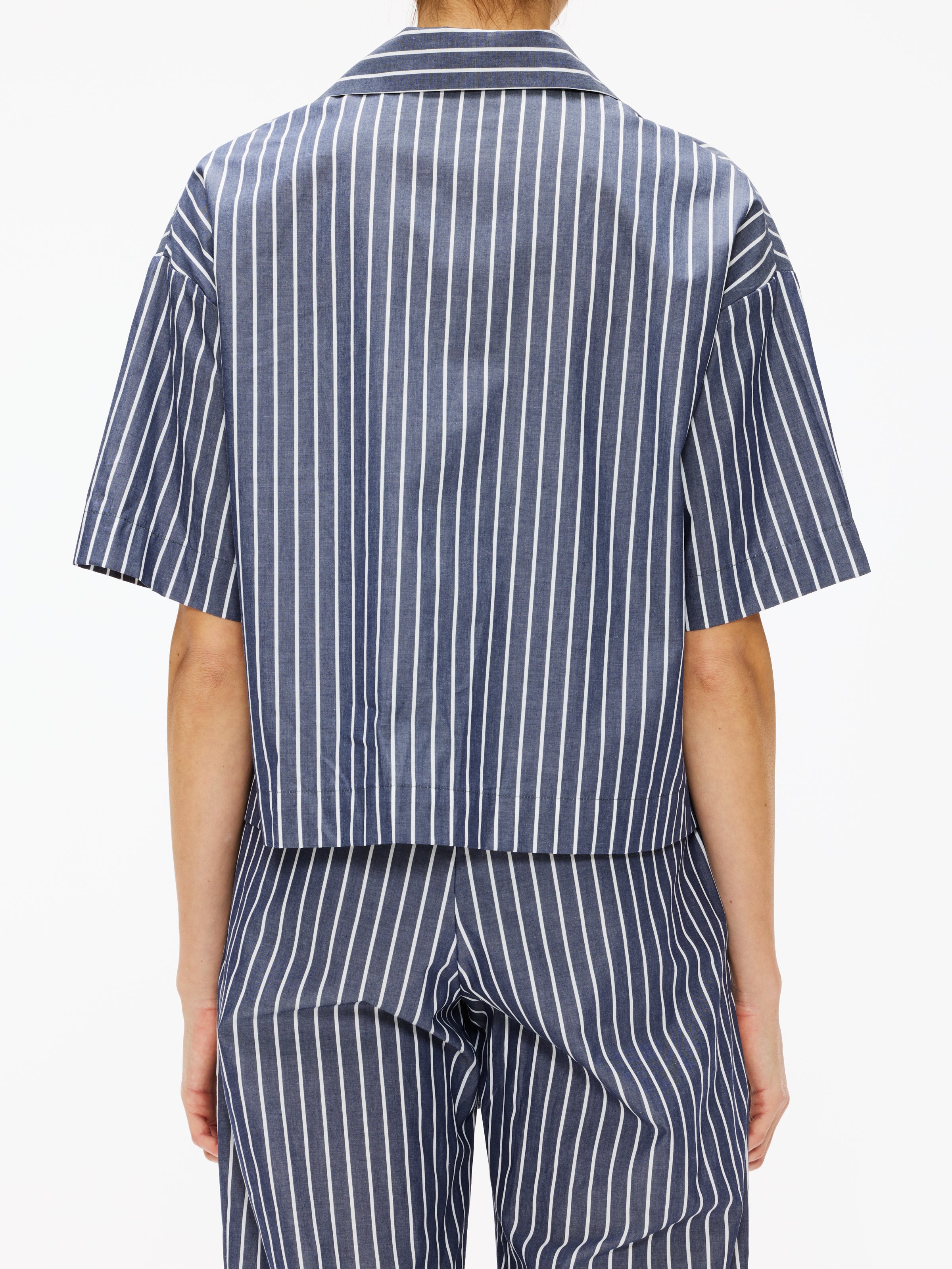 Enza Costa Poplin Cropped Short Sleeve Shirt for Women | Summer Casual Top | Perfect for Beach Outings & Weekend Brunch