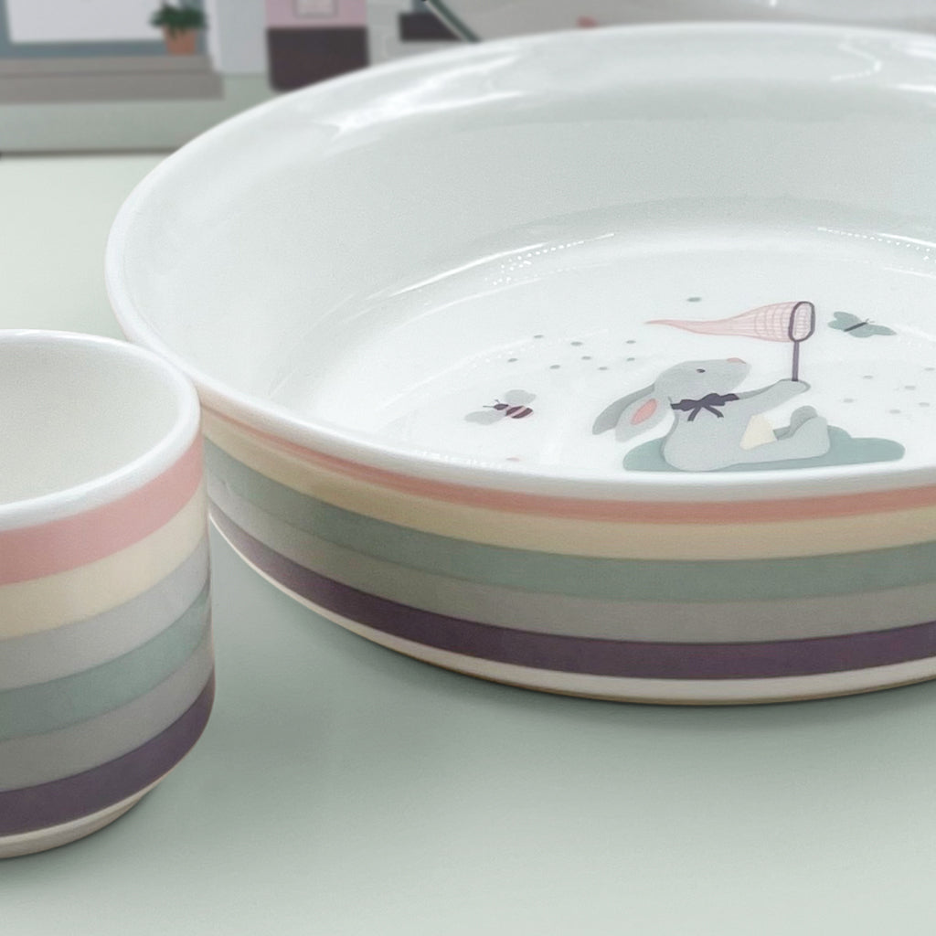 Little Love Bone China Baby Breakfast Set - Elegant Porcelain Tableware for Kids' Meals - Perfect for Family Breakfast, Baby Showers & Special Occasions