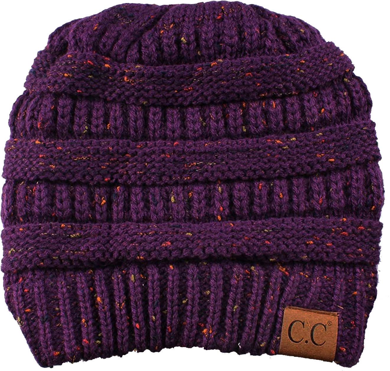 Funky Junque Matching Slouchy Beanie & Infinity Scarf Set (Pack of 2) - Confetti Purple | Winter Accessories for Women, Cozy Outfit Combo for Cold Weather Fashion
