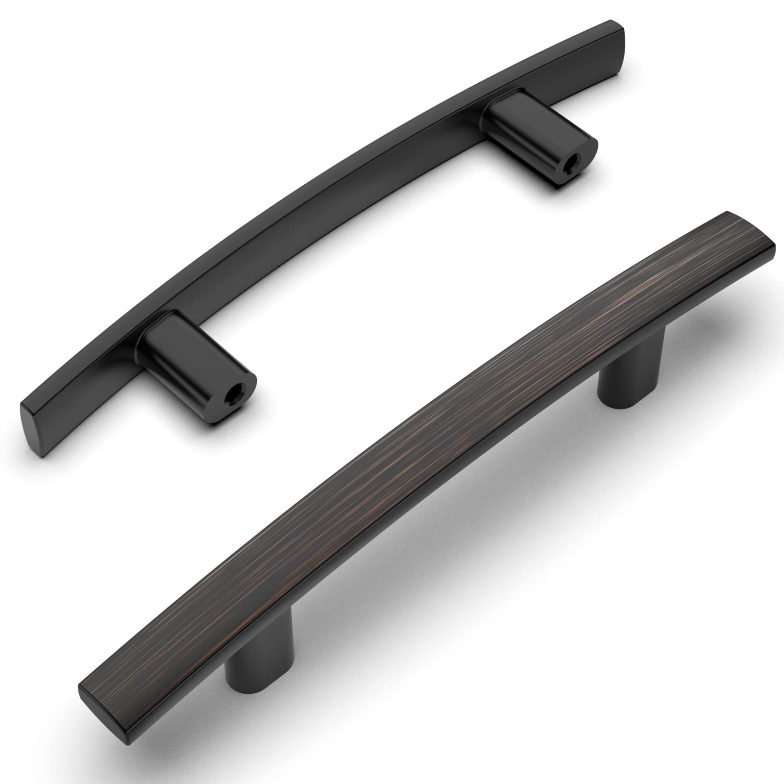 Amerdeco 10 Pack Oil Rubbed Bronze Cabinet Handles 3 Inch (76mm) - Kitchen & Bathroom Drawer Pulls