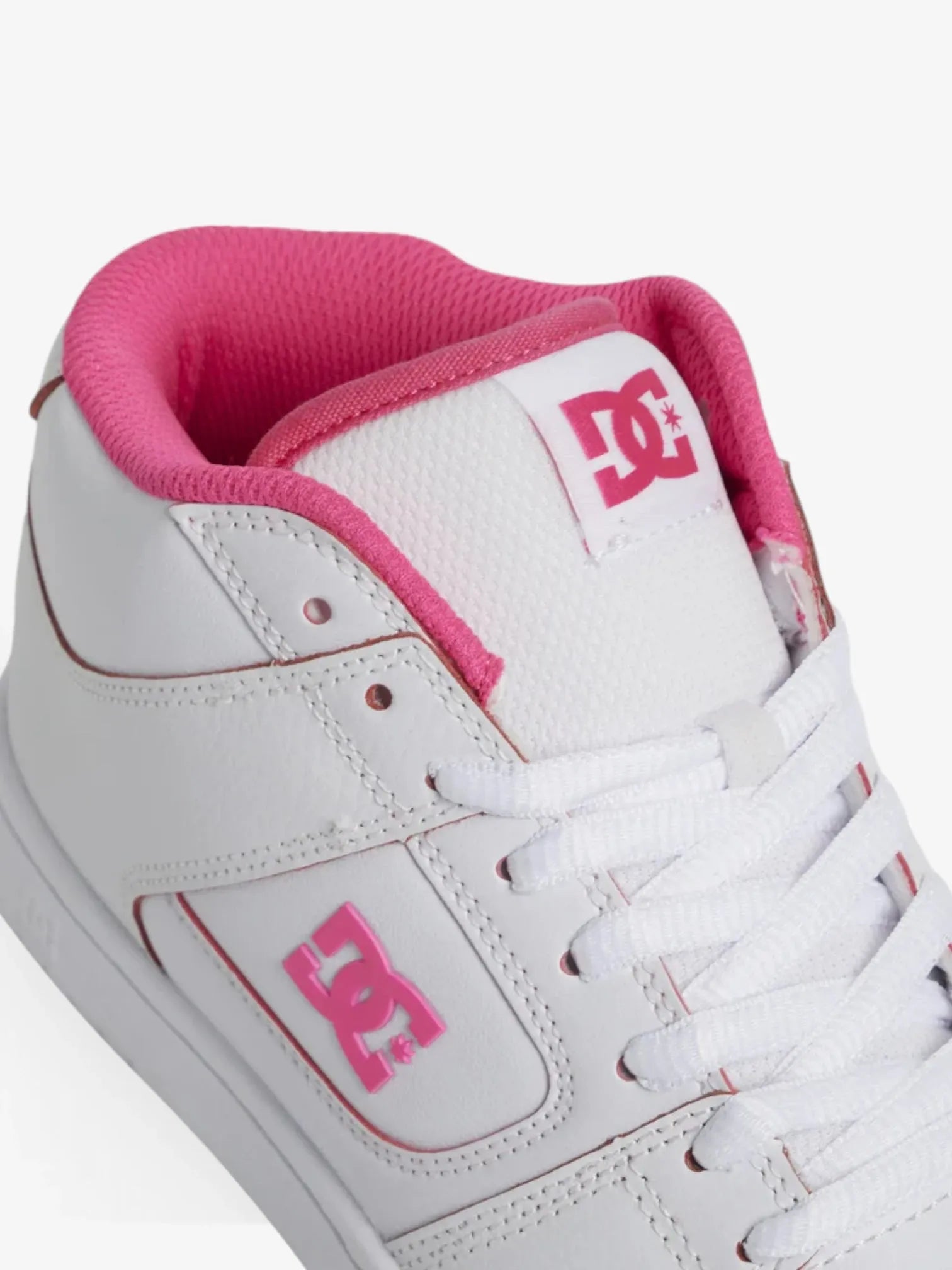 DC Manteca 4 Mid Women's Skateboarding Shoes - White & Fuchsia | High-Top Sneakers for Street Style & Skateboarding | Perfect for Urban Fashion & Sports Enthusiasts