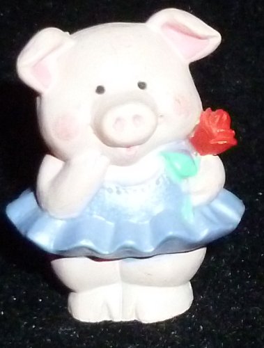 Hallmark Merry Miniature Pig with Rose Figurine - Cute Collectible Gift for Christmas, Valentine's Day & Home Decor | Perfect for Shelves, Desks & Gift Giving