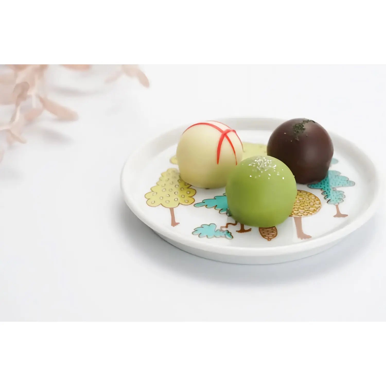 Premium Harekutani Porcelain Coasters Set - Elegant Forest Design, Absorbent & Durable for Hot/Cold Drinks - Perfect for Home, Office, or Gift Giving
