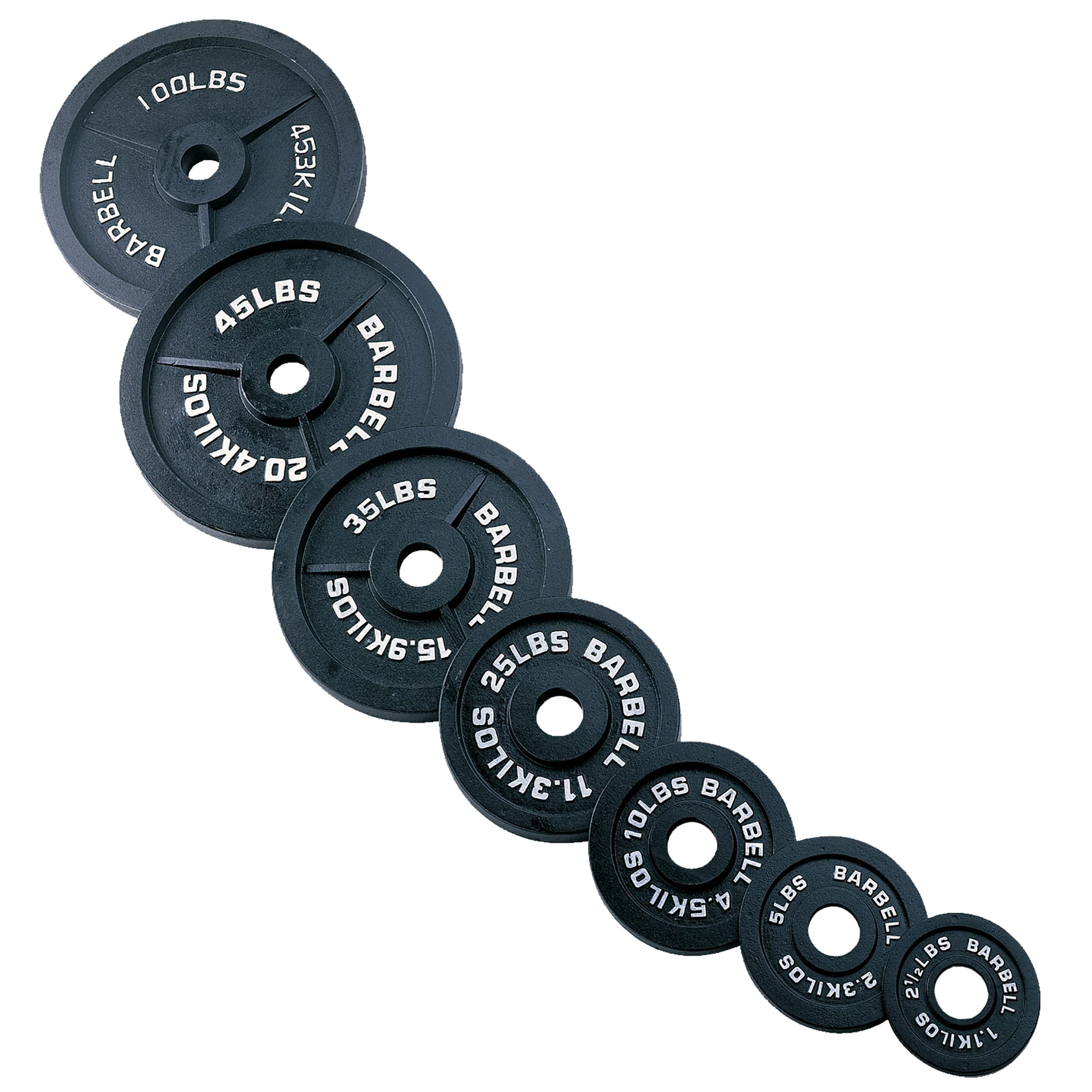 Body-Solid Cast Iron Olympic Single Weight Plate - 2 Inch Standard Hole for Barbell, Dumbbell & Strength Training | Home Gym & CrossFit Equipment for Weightlifting & Fitness