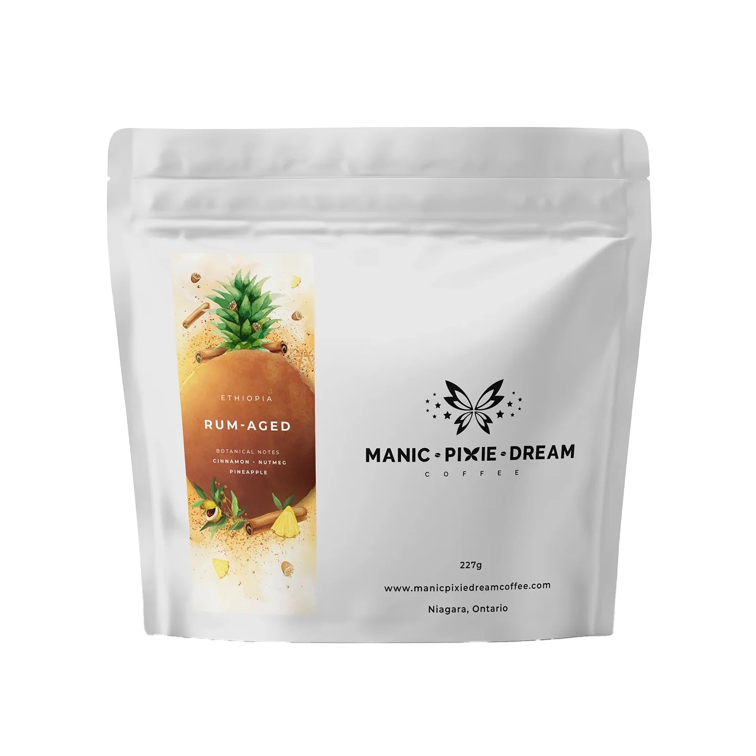 Premium Manic Pixie Dream Coffee - Rum Aged Whole Bean Coffee, 8oz (227g) - Gourmet Specialty Coffee for Home Brewing & Gift Giving