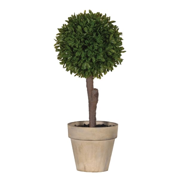Artificial Boxwood Ball Topiary in Brown Pot - Perfect for Indoor & Outdoor Home Decor, Office, and Garden Landscaping