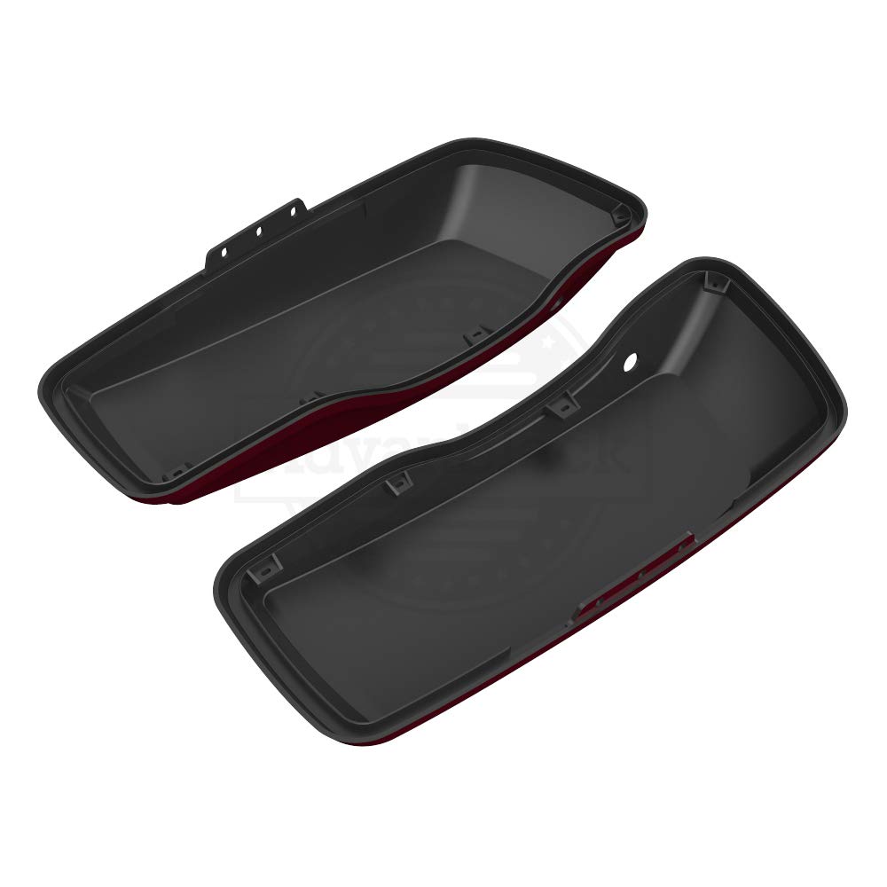 Premium Moto Onfire Saddlebag Lids for Harley Touring Models - Compatible with Street Glide & Road Glide Special (2014-2020) - Billiard Burgundy - Durable Motorcycle Accessories for Long Rides & Road Trips