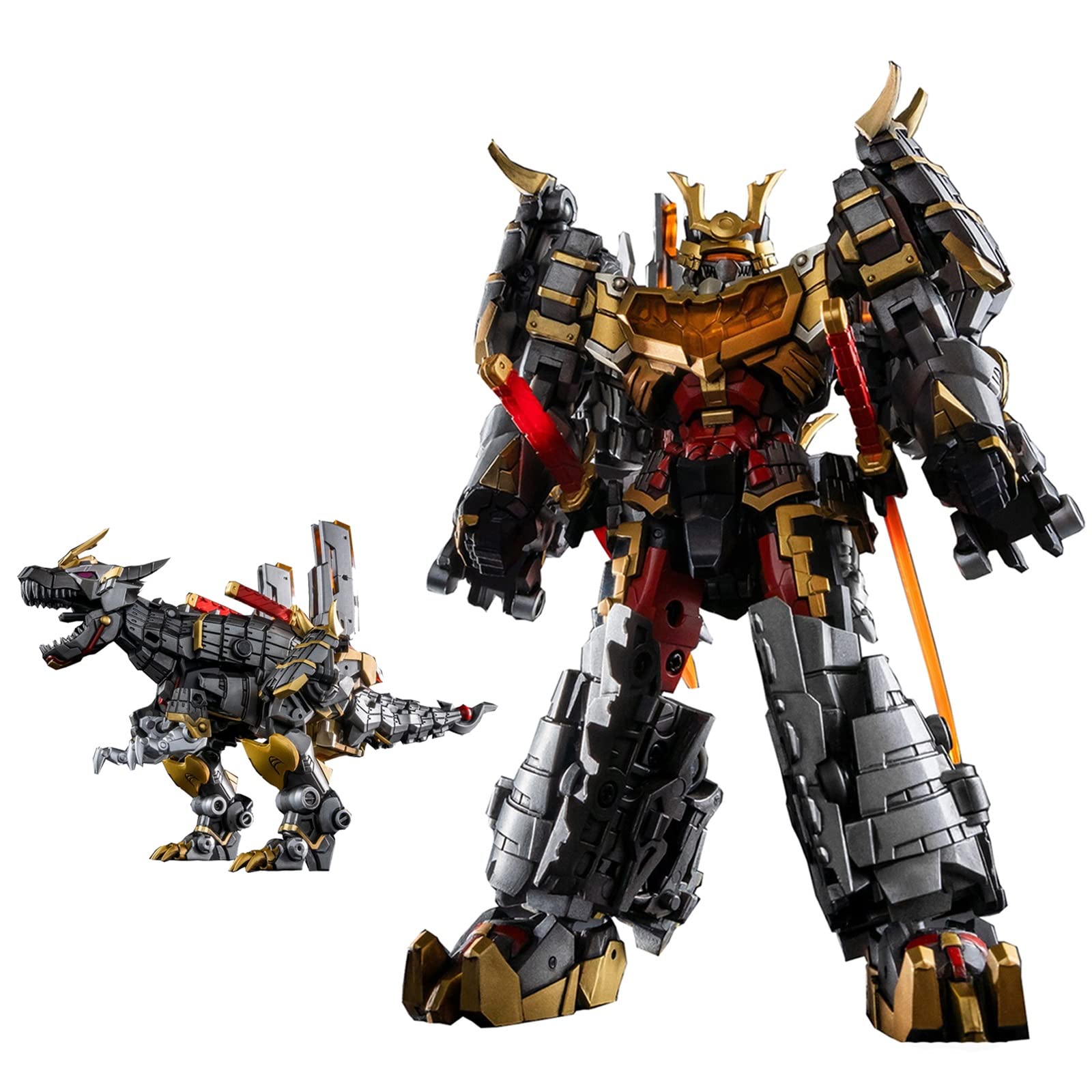 KO Version 5in Transformer Toys Grimlock Samurai EX-50 Dinobot - Deformed Tyrannosaurus Rex Robot Action Figure for Collectors | Dinosaur-Themed Battle Scenes & Display