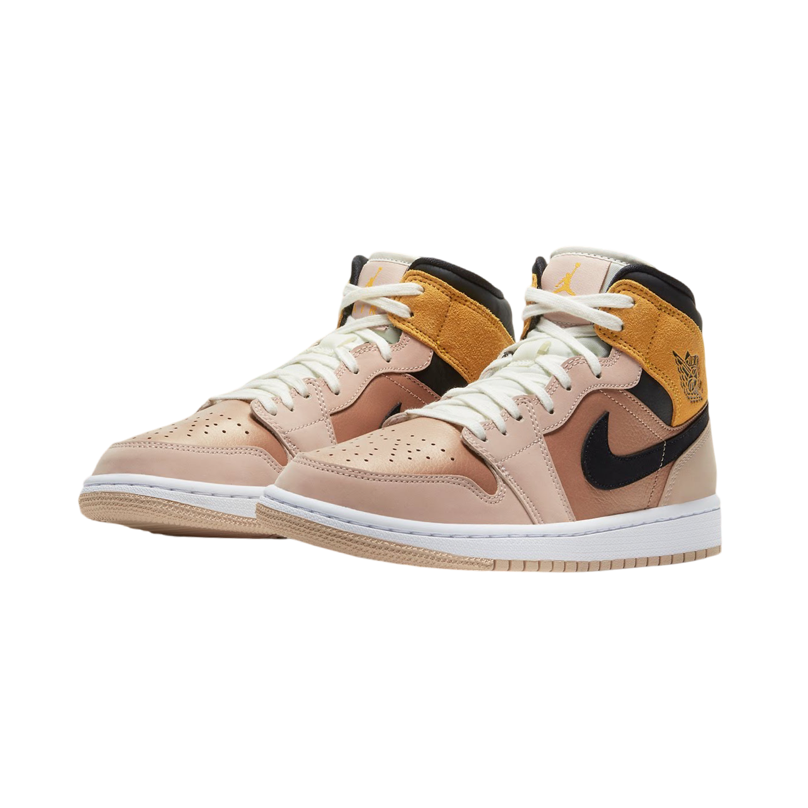 Air Jordan 1 Mid SE Particle Beige Black Sneakers - Men's Basketball Shoes for Casual Wear & Street Style Fashion