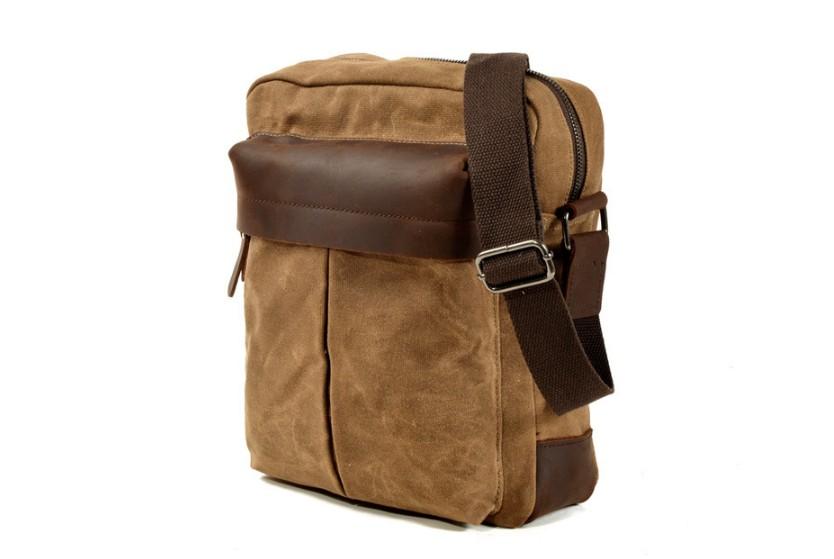 Unisex Canvas Crossbody Messenger Bag - Durable Leather Handbag for Men & Women - Perfect for Travel, Work & Everyday Use