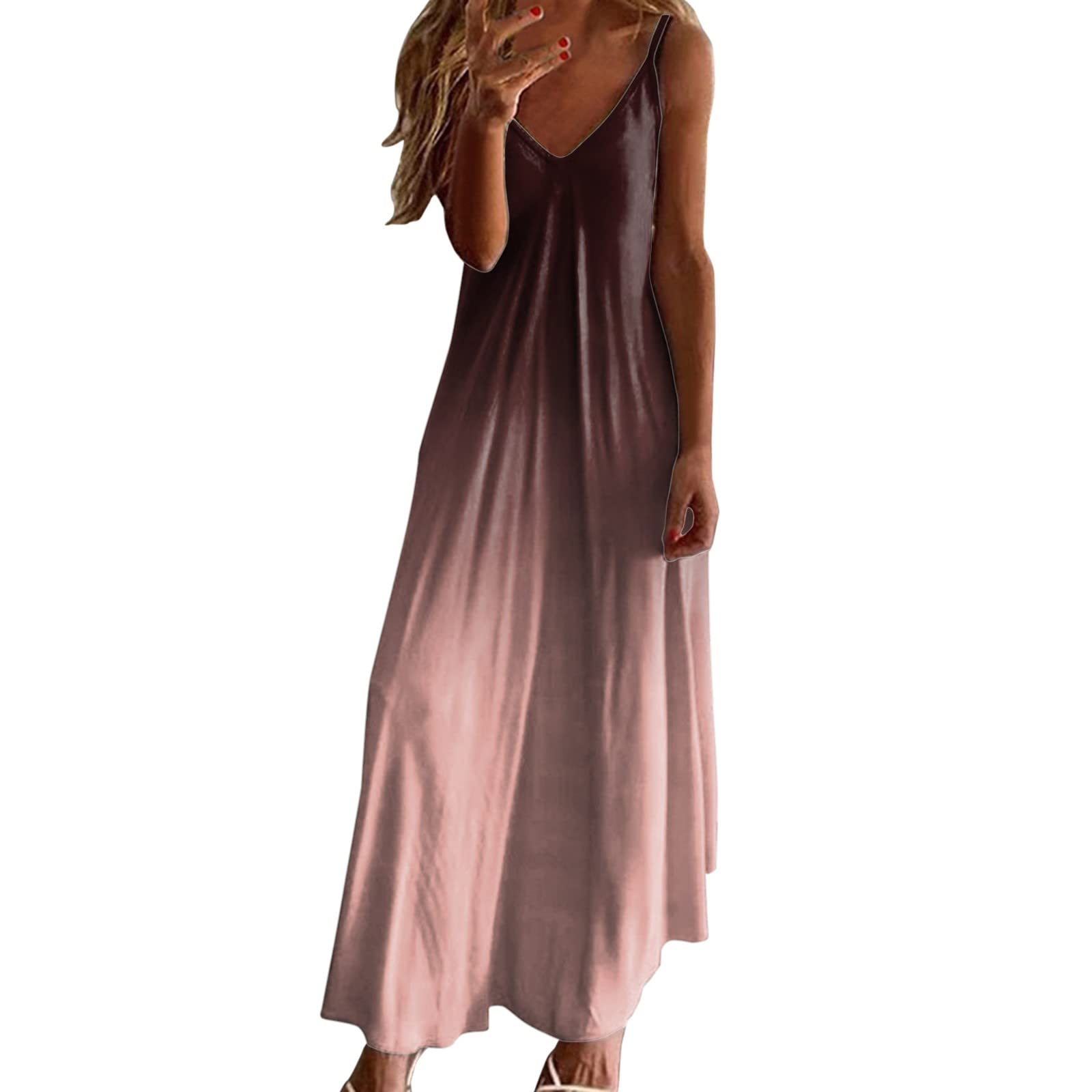Women's Floral Boho Summer Dresses - Casual Spaghetti Strap Sundress for Beach, Party & Spring Fashion | Lightweight Flowery Maxi Dress for Vacation, Outdoor & Daily Wear