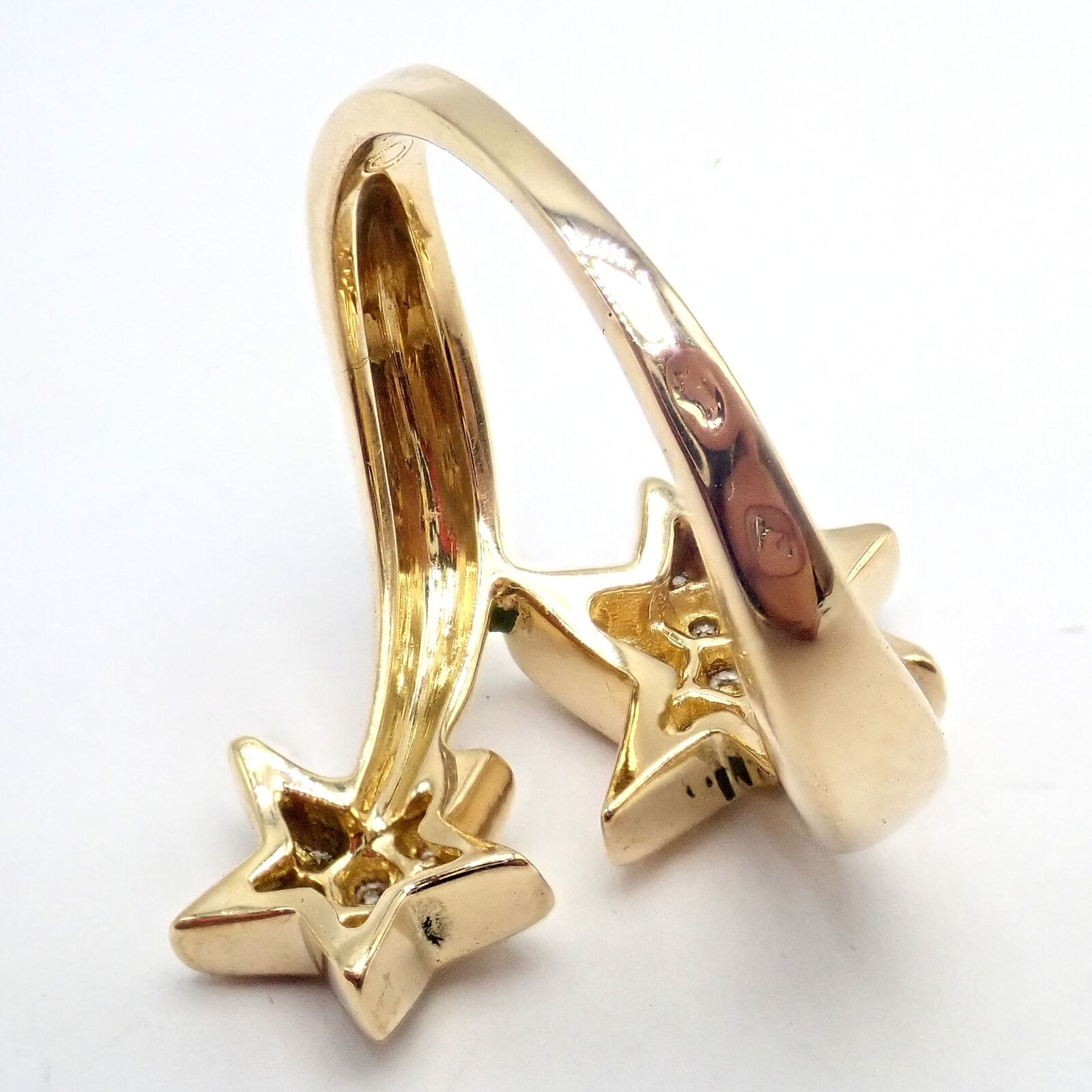 Chanel Comete 18k Yellow Gold Diamond Cocktail Ring Size 6.5 - Luxury Star Design Jewelry for Women, Perfect for Parties, Weddings & Special Occasions