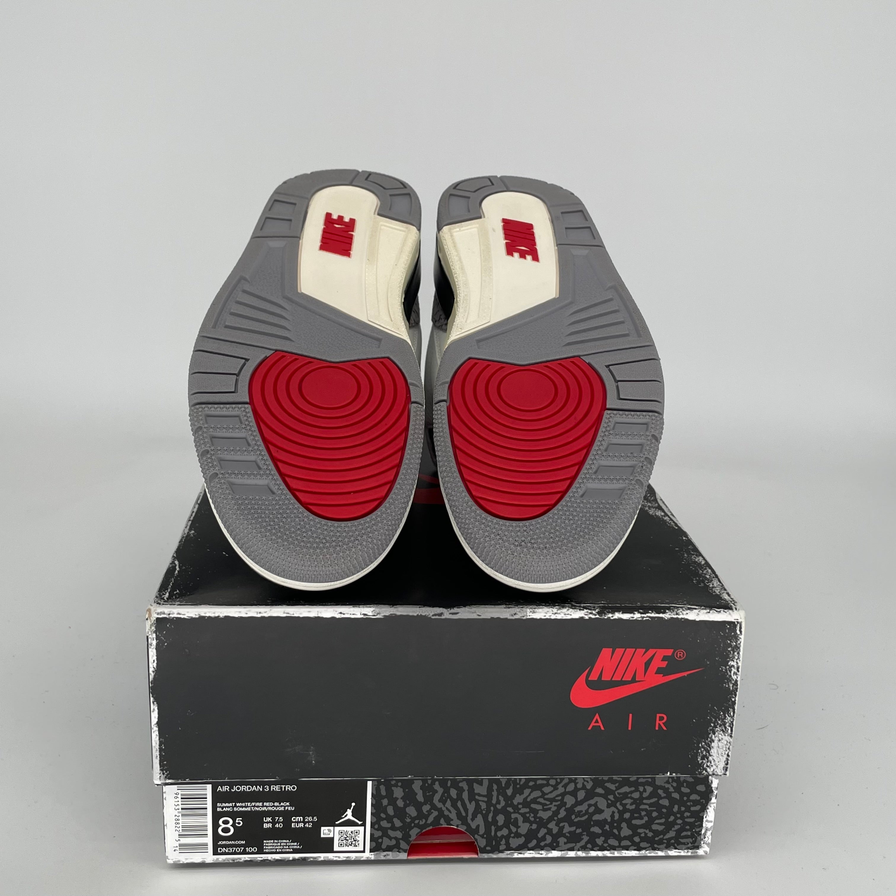 AIR JORDAN 3 White Cement Reimagined Basketball Shoes - Men's Size 8.5 (DN3707-100) - Retro Sneakers for Streetwear & Casual Outfits