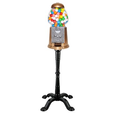 Classic 15 Inch Gold Gumball Machine with Stand | Vintage Candy Dispenser for Home, Office & Party Decor | Bulk Candy Vending Machine for Kids & Adults