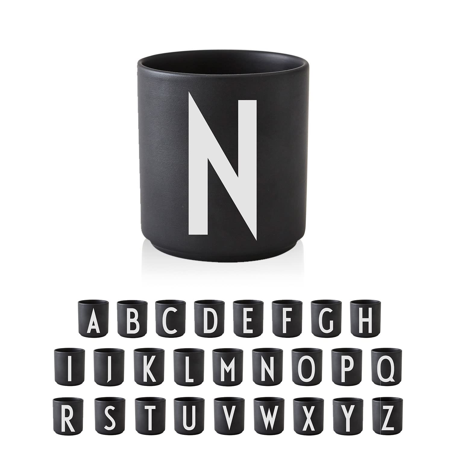 Personalized Monogram Coffee Mug with Initial A-Z | 11 oz Porcelain Black Mug for Men & Women | Christmas, Thanksgiving Gift Idea for Her, Friends & Family | Perfect for Hot Drinks, Office Use & Holiday Gifting