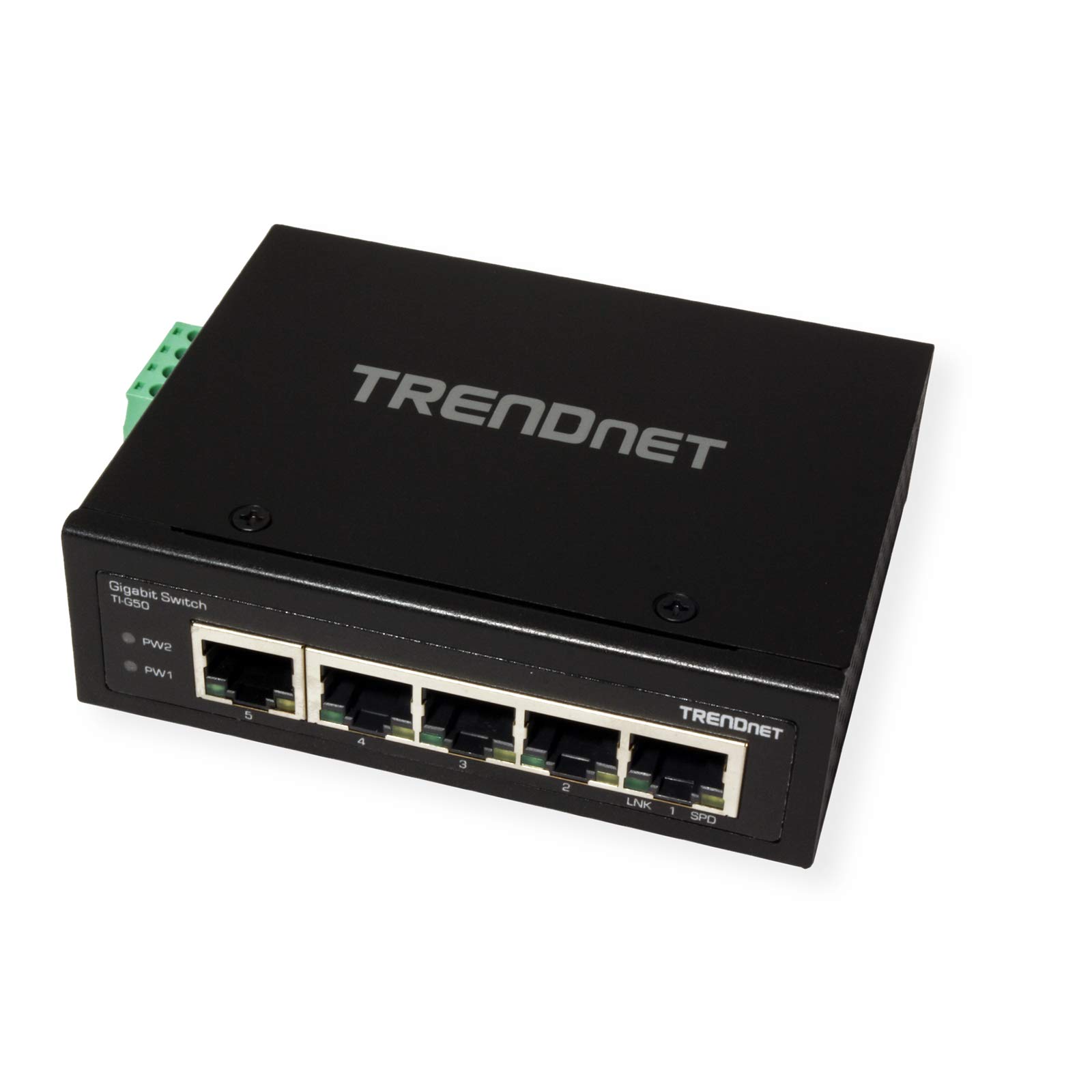 TRENDnet 5-Port Industrial Gigabit DIN-Rail Switch with 10Gbps Capacity & IP30 Rating (-40°F to 167°F) + 60W DIN-Rail Power Supply - Ideal for Factory Automation, Smart Grids & Harsh Industrial Environments