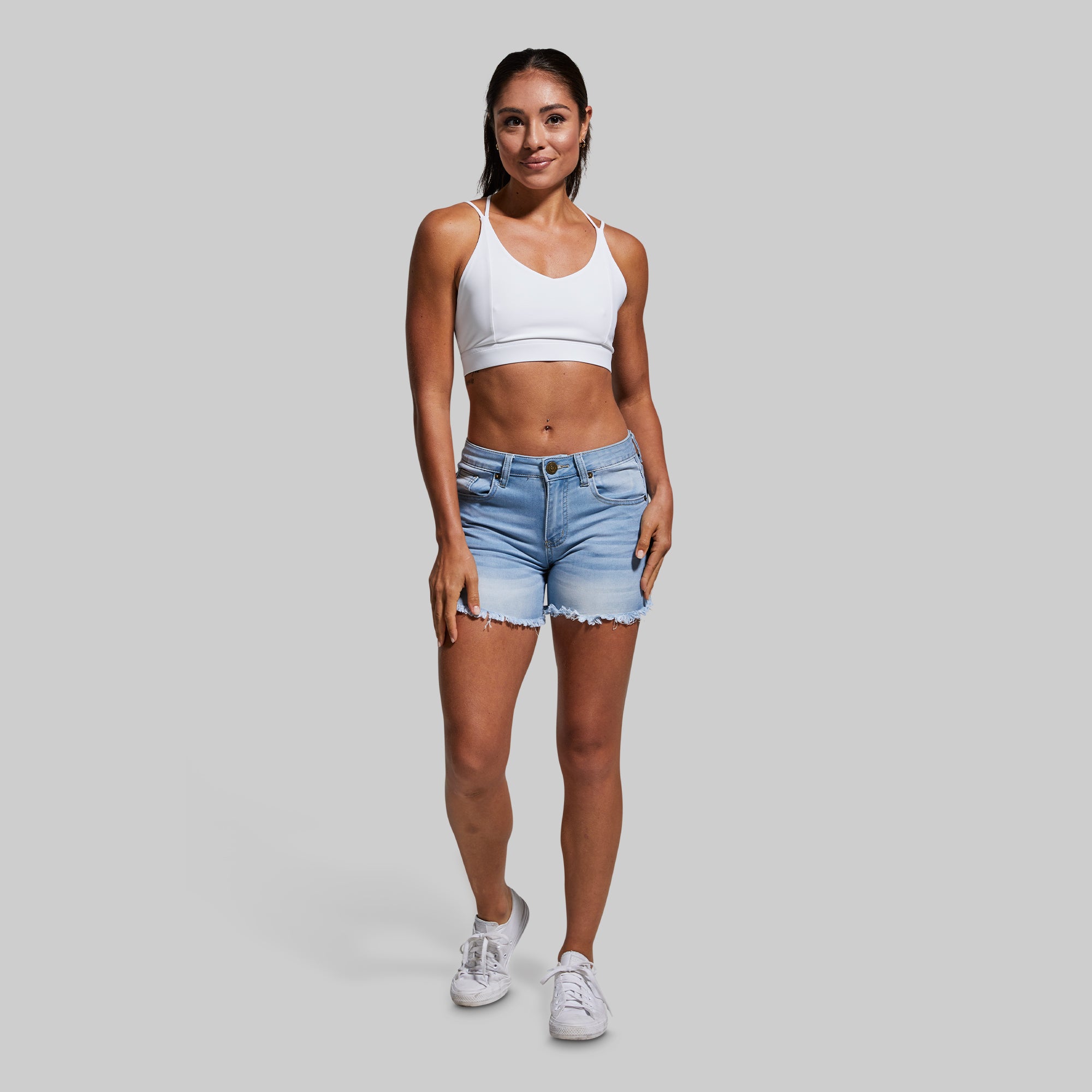 FLEX Stretchy Jean Shorts for Women - Light Wash Denim Shorts | Comfortable High Waist Stretchy Shorts for Summer, Casual Wear & Outdoor Activities