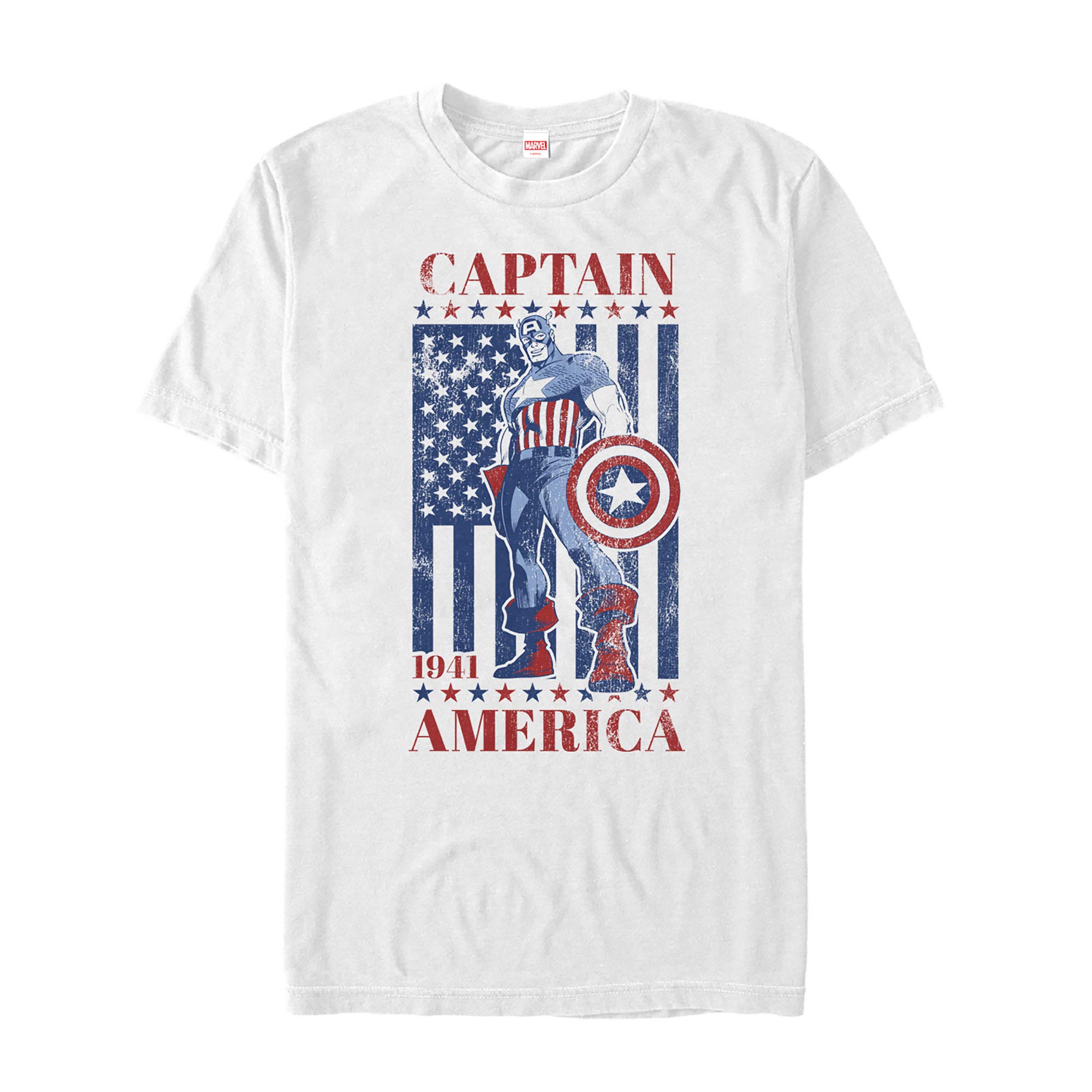 Marvel Captain America Patriotic T-Shirt for Men - 4th of July American Flag Graphic Tee - Perfect for Independence Day Celebrations, Comic Con & Superhero Fans