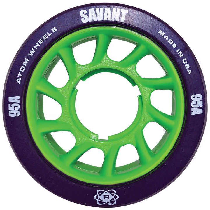 Atom Savant Wheels 95A - High-Performance Skateboard Wheels for Smooth Riding & Tricks | Perfect for Street Skating & Park Sessions
