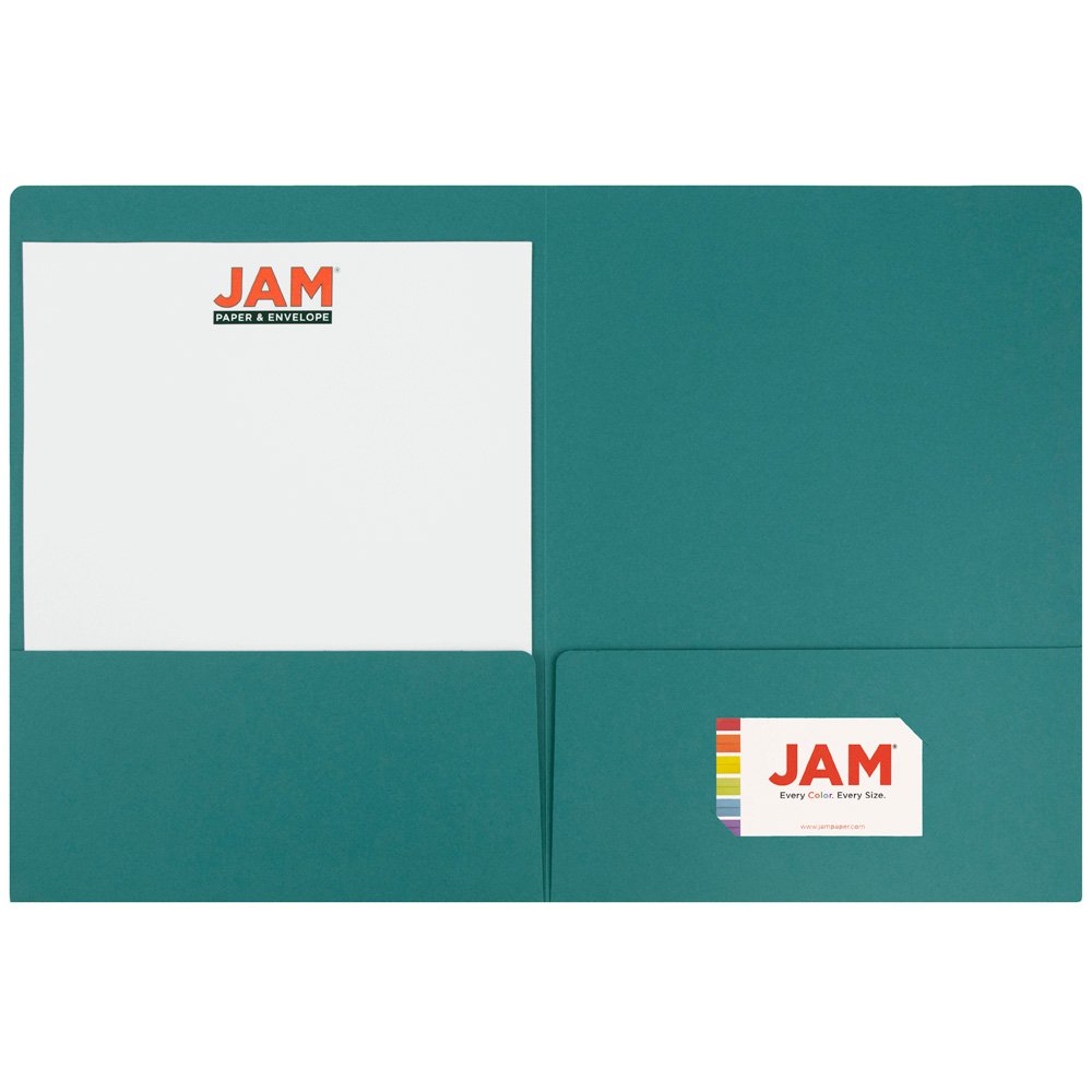 Premium Matte Cardstock Twin Pocket Folders - 100-Pack Teal Blue Folders for School, Office & Organization | Heavyweight Paper Folders for Documents, Projects & Presentations