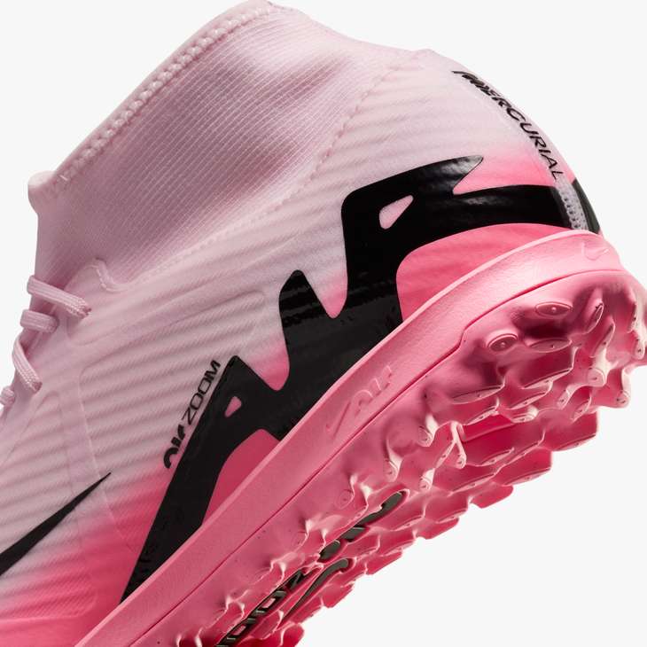 Nike Mercurial Superfly 9 Academy TF Turf Soccer Shoes for Men & Women - Pink Foam/Black - Lightweight Football Cleats for Artificial Grass - Perfect for Training, Matches & Indoor Soccer Games