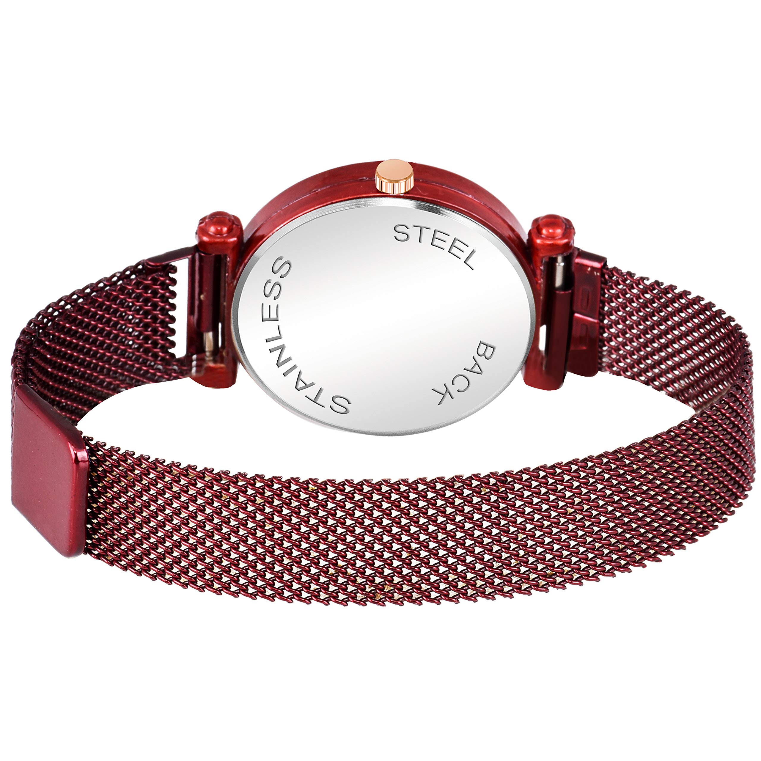 Stylish Analog Black Dial Watch for Women & Teen Girls - Magnetic Bracelet Watch - Perfect Gift for Birthdays, Parties & Everyday Wear