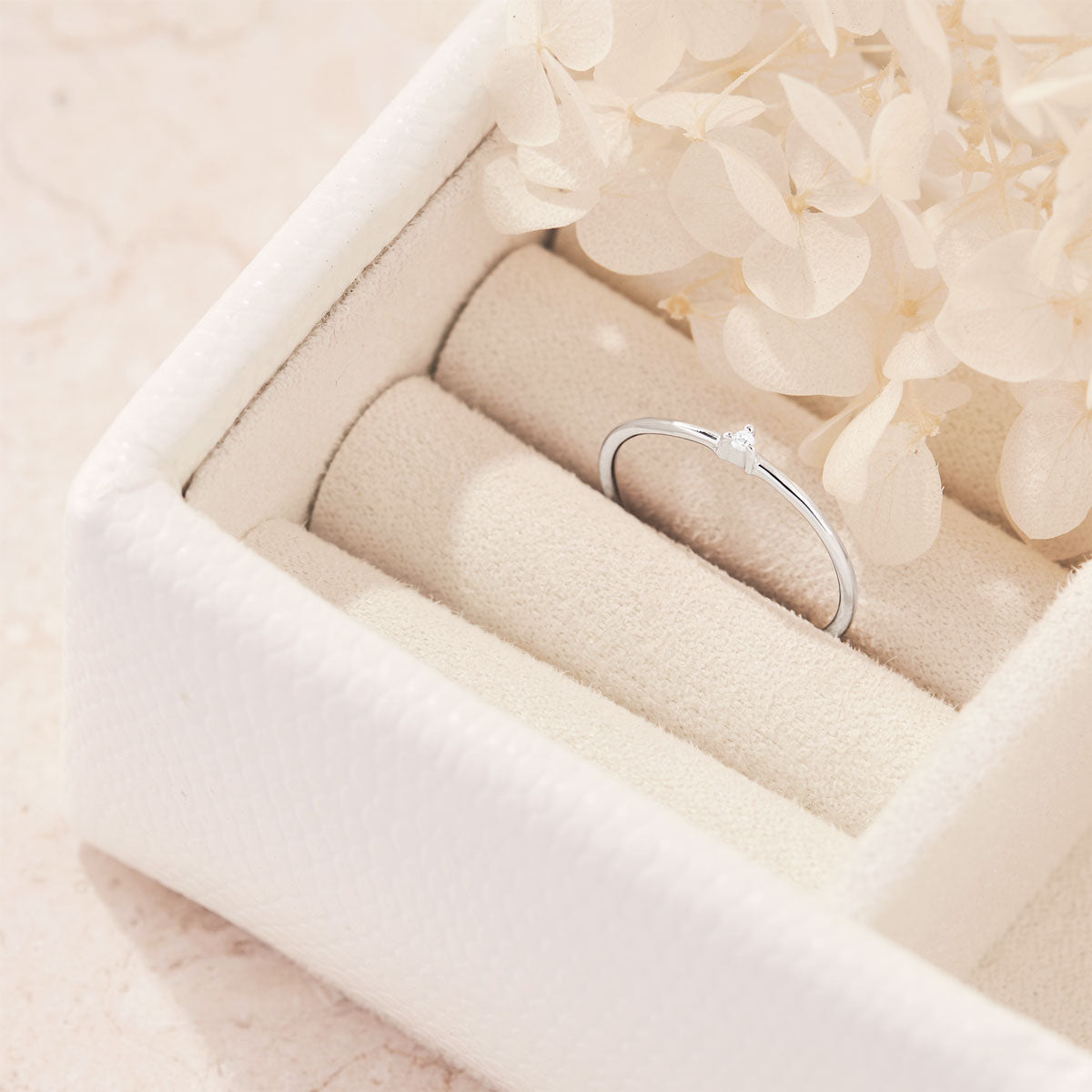 Elegant White Topaz Comet Ring for Women | Sterling Silver Dainty Jewelry | Perfect for Engagement, Anniversary & Everyday Wear