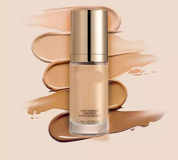 Flawless Soft Matte Liquid Foundation - Oil Control, Full Coverage, Waterproof & Long-Lasting | Concealer & Makeup Blender Included | Perfect for Oily Skin & All-Day Wear