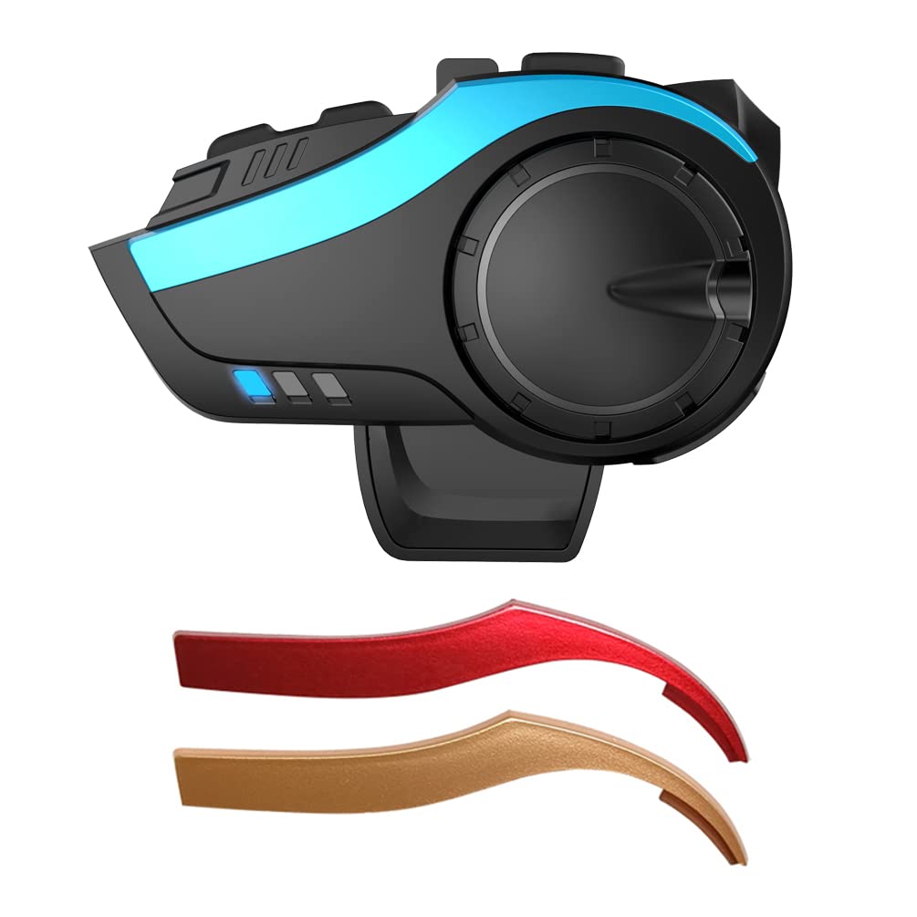 HY-2 Motorcycle Helmet Bluetooth Intercom Kit - DSP/CVC Noise Cancellation Headset for 6 Riders Group Communication, 2000m Range with FM Radio (1 Pack) - Perfect for Group Rides, Touring & Adventure Motorcycling