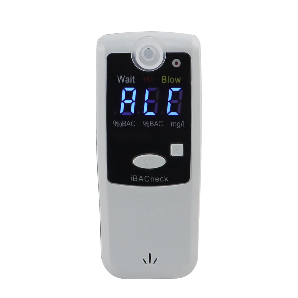 Professional Breathalyzer with 10 Memory Slots & LED Display - Night Use Visibility, 350 Tests with Alkaline Batteries | Perfect for Personal Alcohol Testing, Workplace Safety, and Responsible Driving Scenarios