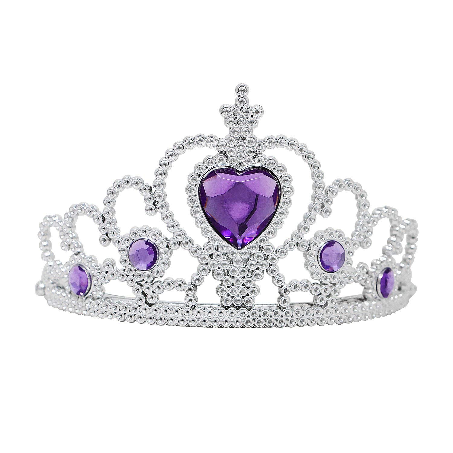 Sparkling Purple Stone Princess Tiara Crown - Elegant Hair Accessory for Parties, Dress Up & Easter Gifts | Perfect for Birthday Celebrations, Pageants & Costume Events (1 Piece)