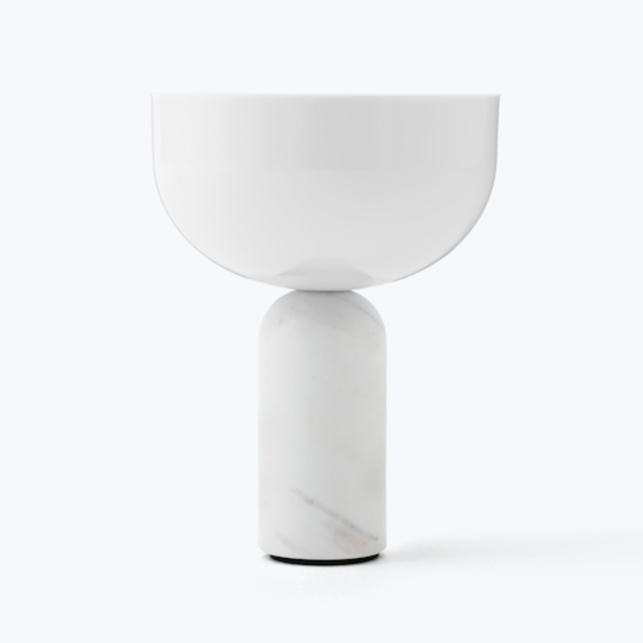 NEW WORKS Kizu Portable Table Lamp - White Marble Finish | Modern Bedside & Desk Lighting for Home Office, Dorm Room & Nightstand Decor