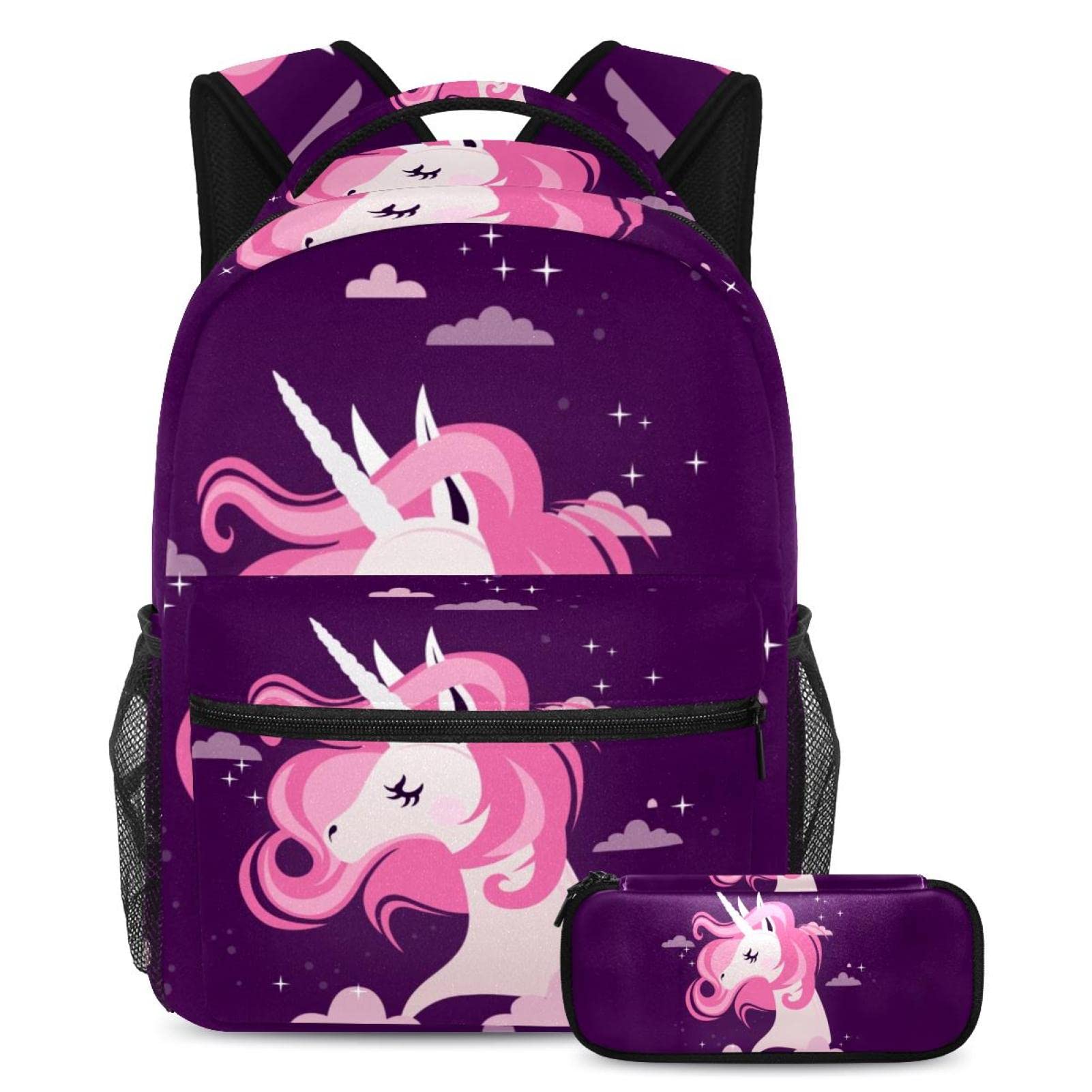Rainbow Unicorn Backpack with Pencil Case - Kids School & Travel Backpack for Boys & Girls