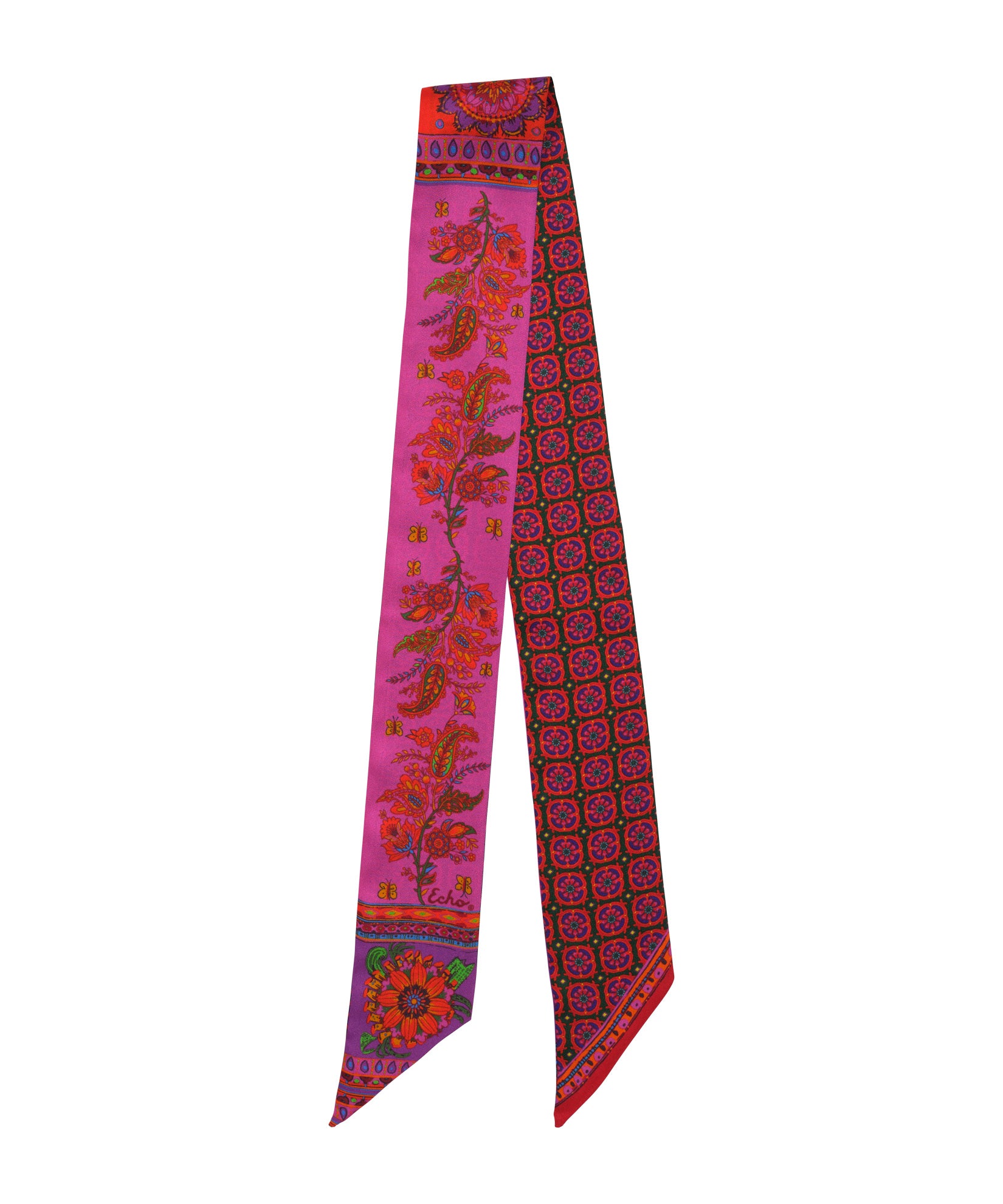 Elegant Mosaic Tile Silk Ribbon Scarf - Luxury Fashion Accessory for Women, Perfect for Parties, Weddings & Special Occasions