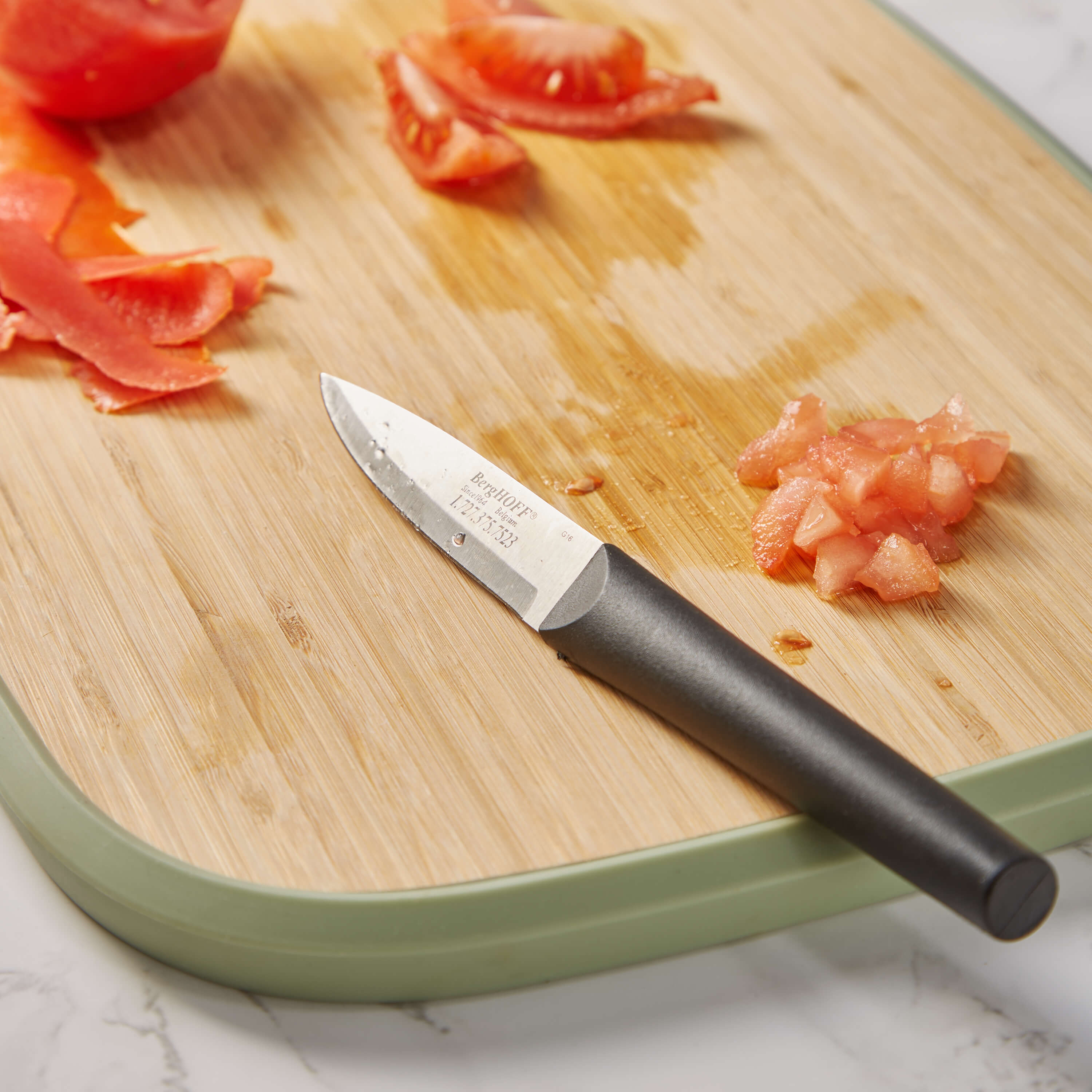 BergHOFF Geminis 4-Piece Stainless Steel Paring Knife Set - Sharp Kitchen Knives for Peeling, Slicing & Precision Cutting - Perfect for Fruits, Vegetables & Small Food Prep