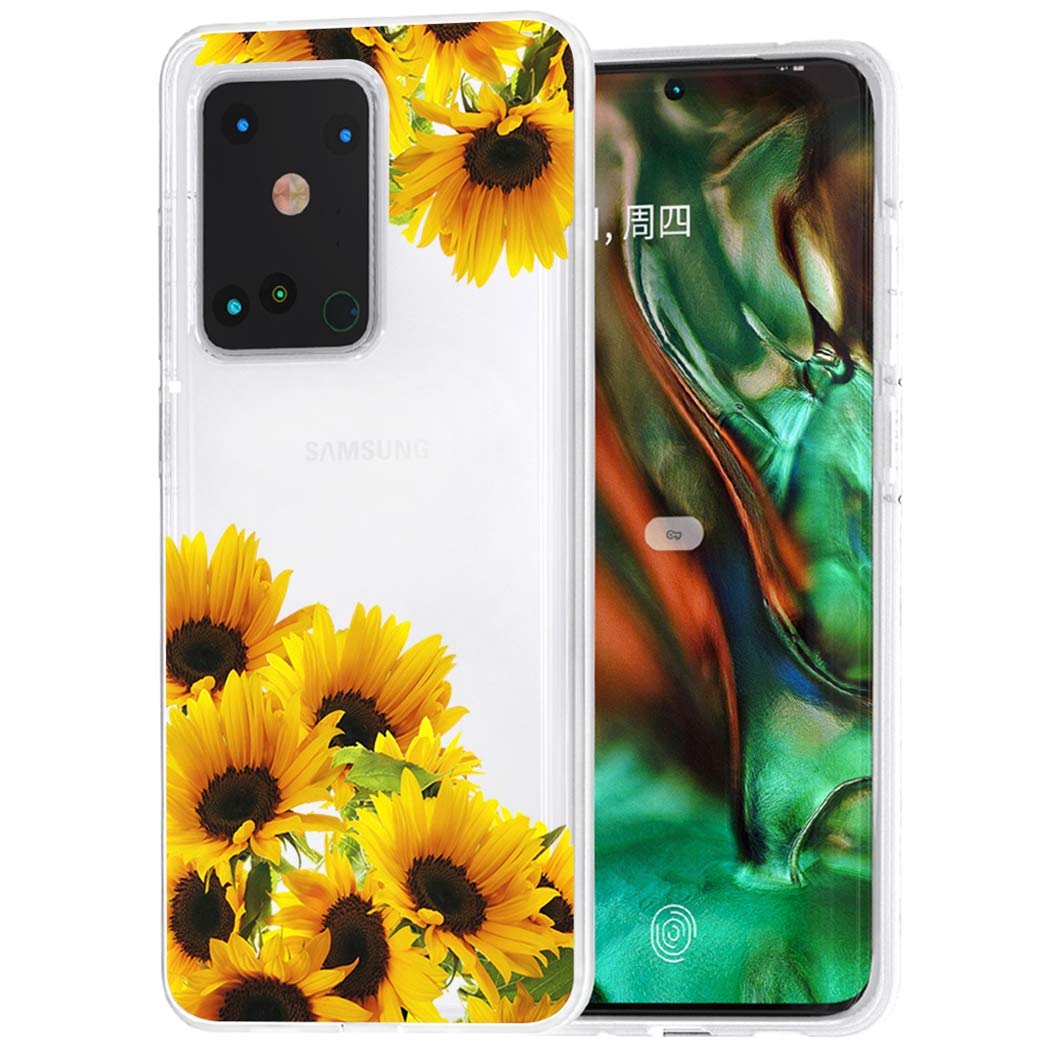 **Samsung Galaxy S20 Ultra 5G Case - Cute Clear Slim Shockproof Soft TPU Protective Cover with Sunflower Design for Girls - Perfect for Everyday Use, Travel & Outdoor Activities**