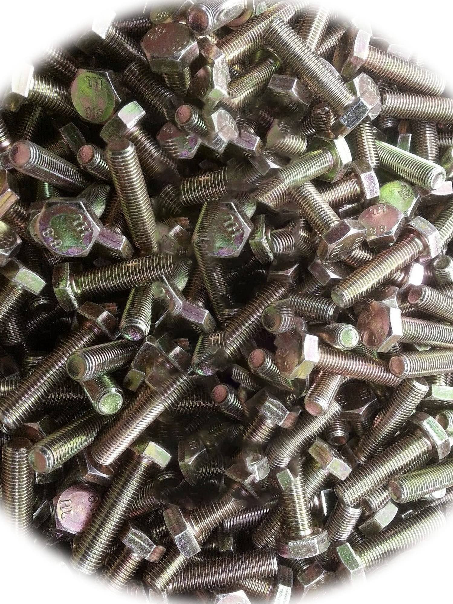 25PCS M10-1.25x40 Hex Head Cap Screws Bolts - Metric Fine Thread 8.8 Grade Hardware Fastener Kit (RV7413S) for Automotive, Machinery & DIY Projects