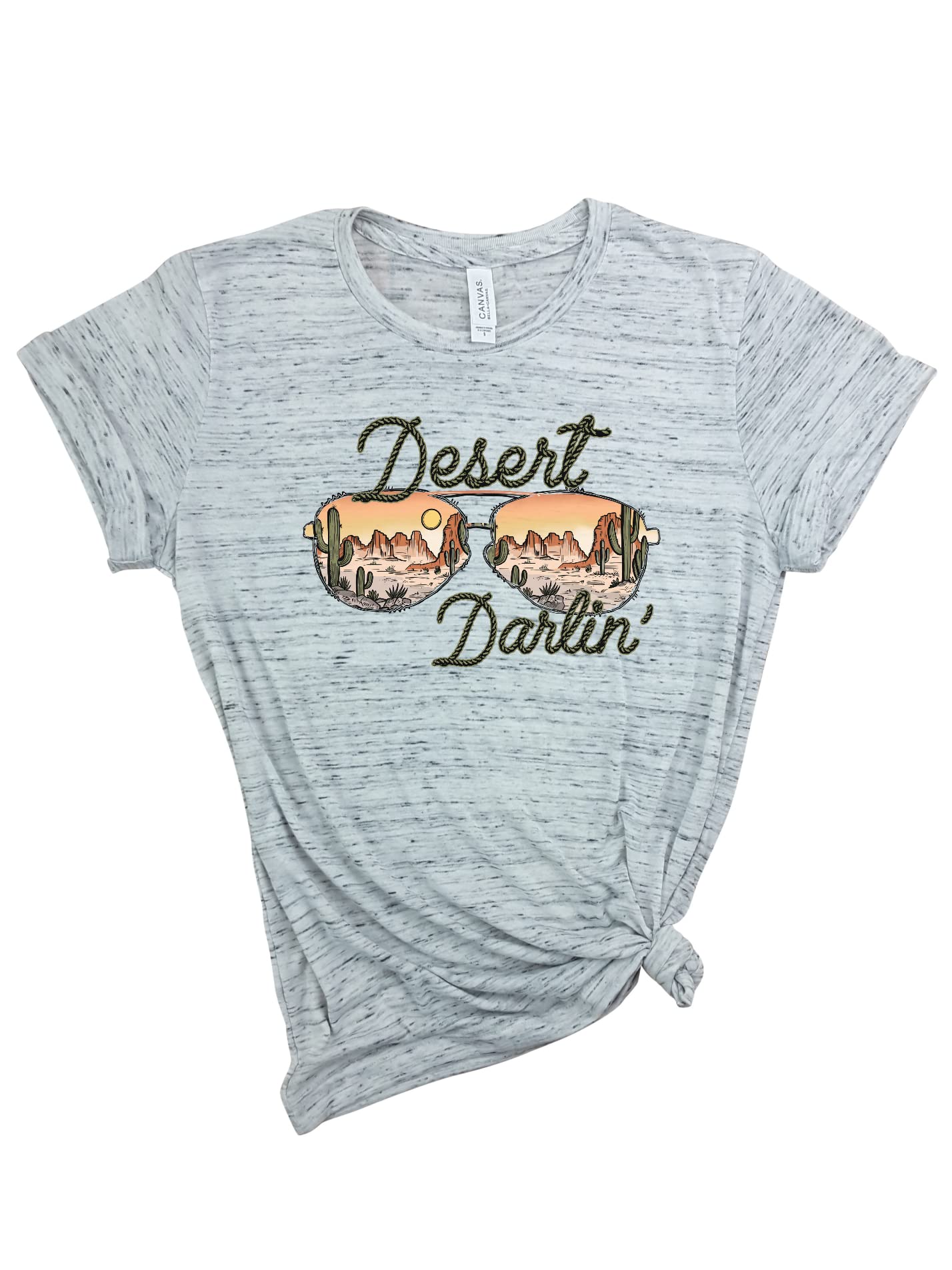Desert Darlin Shades - Women's Cactus Print T-Shirt | Southwest Style Desert Shirt with Cactus Plants Design | Arizona Adventure Tee for Hiking, Travel & Casual Wear