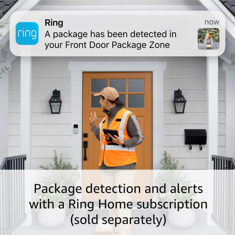 Smart Video Doorbell with Indoor Camera & Alarm System - Venetian Bronze & White - 8-Piece Home Security Kit for Front Door Monitoring & Smartphone Alerts