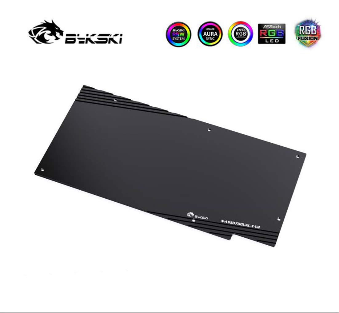 Bykski Copper GPU Water Block Cooler with 5V 3-Pin ARGB Aura Sync LED - Compatible with ASUS Dual TUF RTX 3070/3060 Ti 8G Gaming PC - High Performance Liquid Cooling for Extreme Overclocking & Silent Gaming Rigs