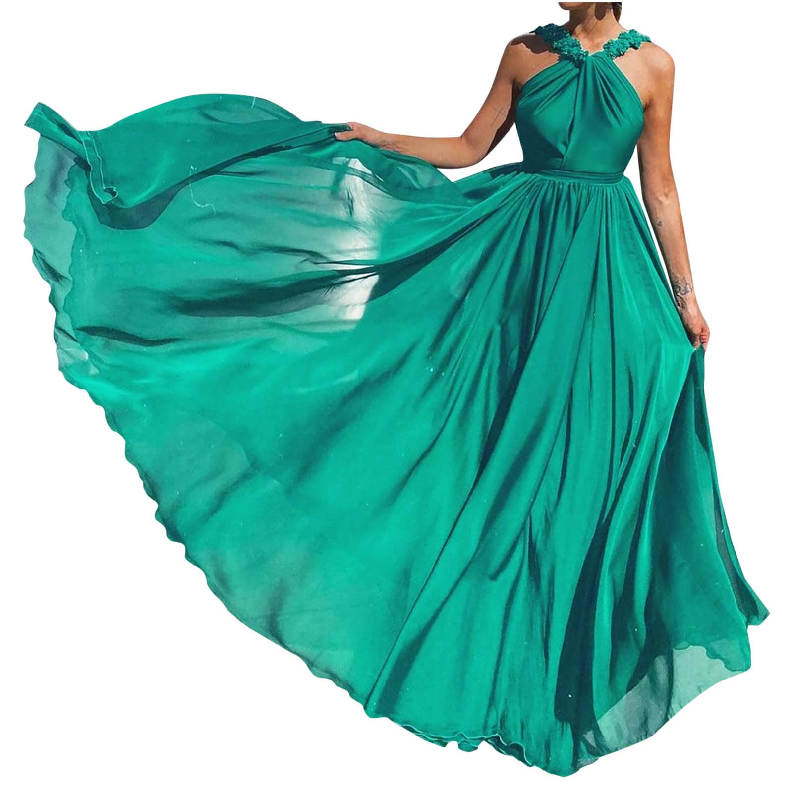 BLVB Women's Sexy Backless Evening Dress - Elegant Big Swing Formal Gown for Wedding Guest, Party, Prom & Special Occasions