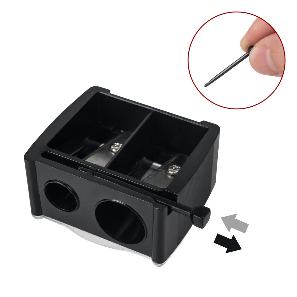 Andy's Orchids Dual Hole Cosmetic Pencil Sharpener - Eyeliner, Lip & Eyebrow Pencil Sharpener with Cover (5 Pack) - Perfect for Makeup Kits, Travel & Professional Makeup Artists