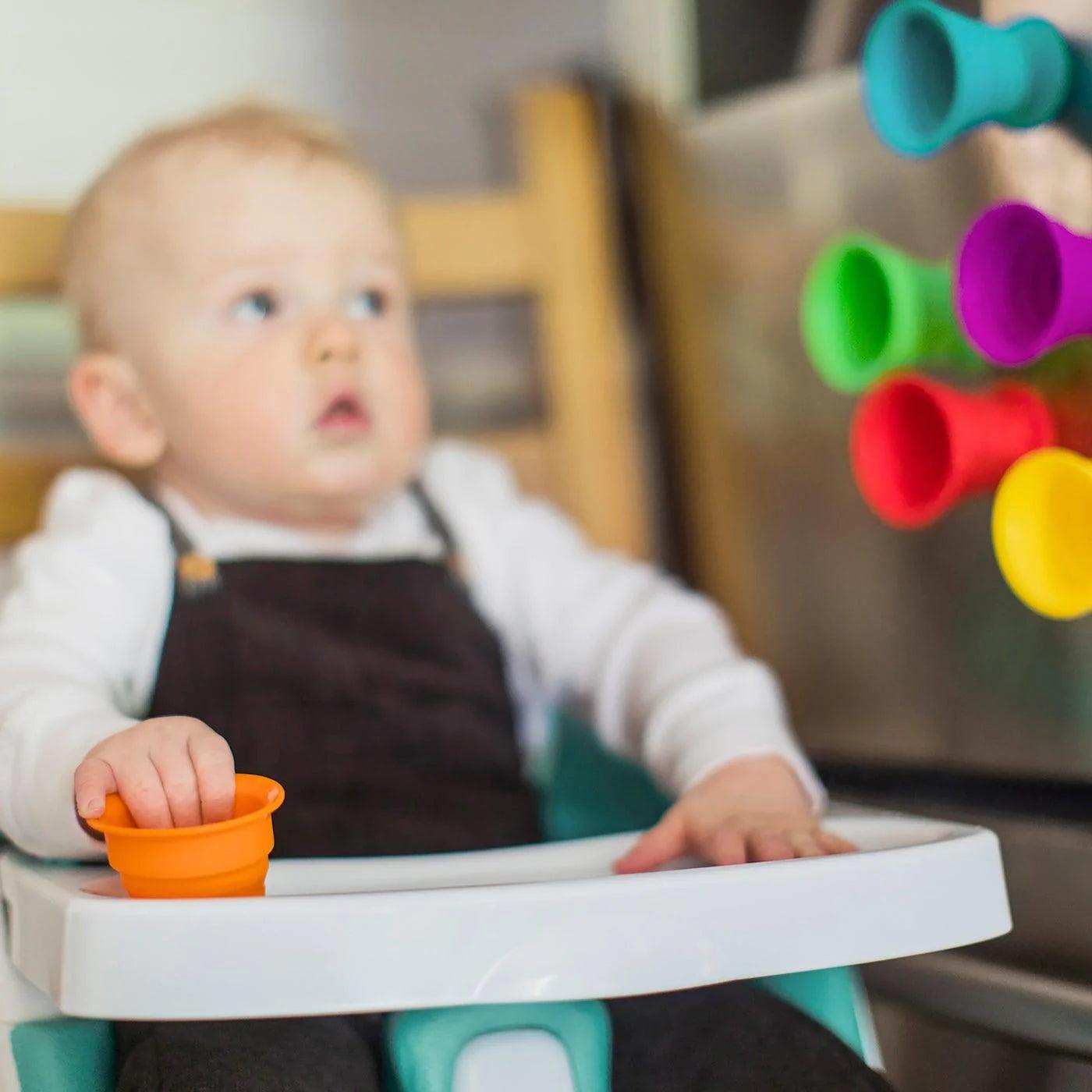 Baby Einstein Stack & Squish Cups™ - 6-Piece Sensory Stacking Toy Set for Toddlers, Early Learning Developmental Toys with Textured Surfaces - Perfect for Bath Time, Beach Play & Indoor Educational Activities