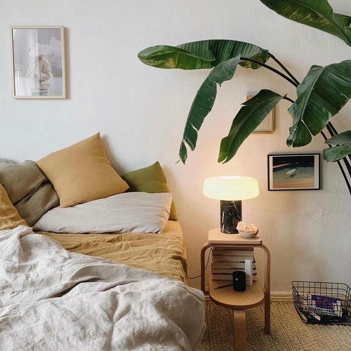 Modern Solid Wood Table Lamp - Warm White LED Light for Bedroom, Living Room, and Office - Perfect for Reading, Working, and Relaxing