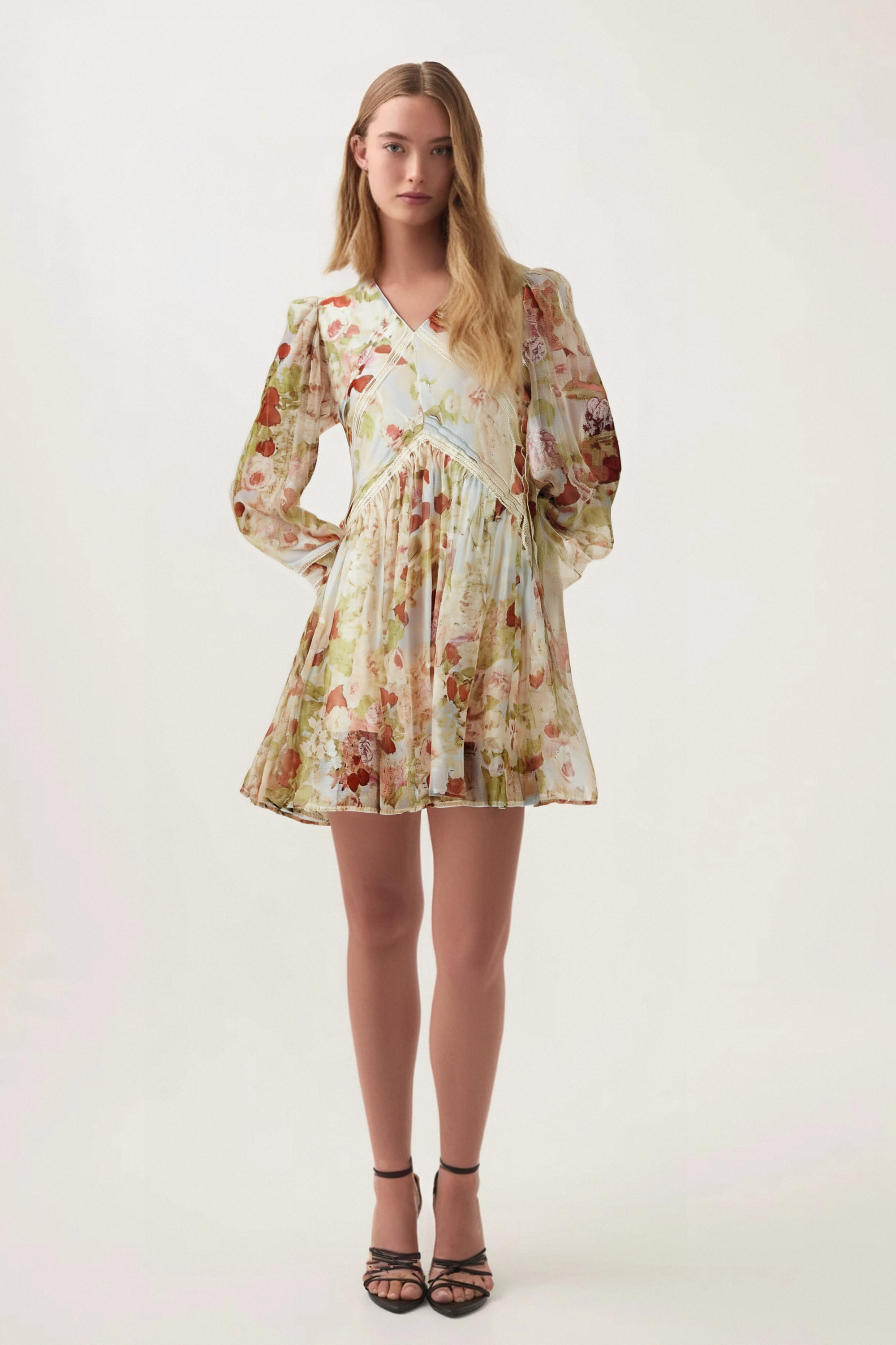 Floral Print Lace Mini Dress - Ailis Women's Summer Party Cocktail Dress for Weddings & Date Nights