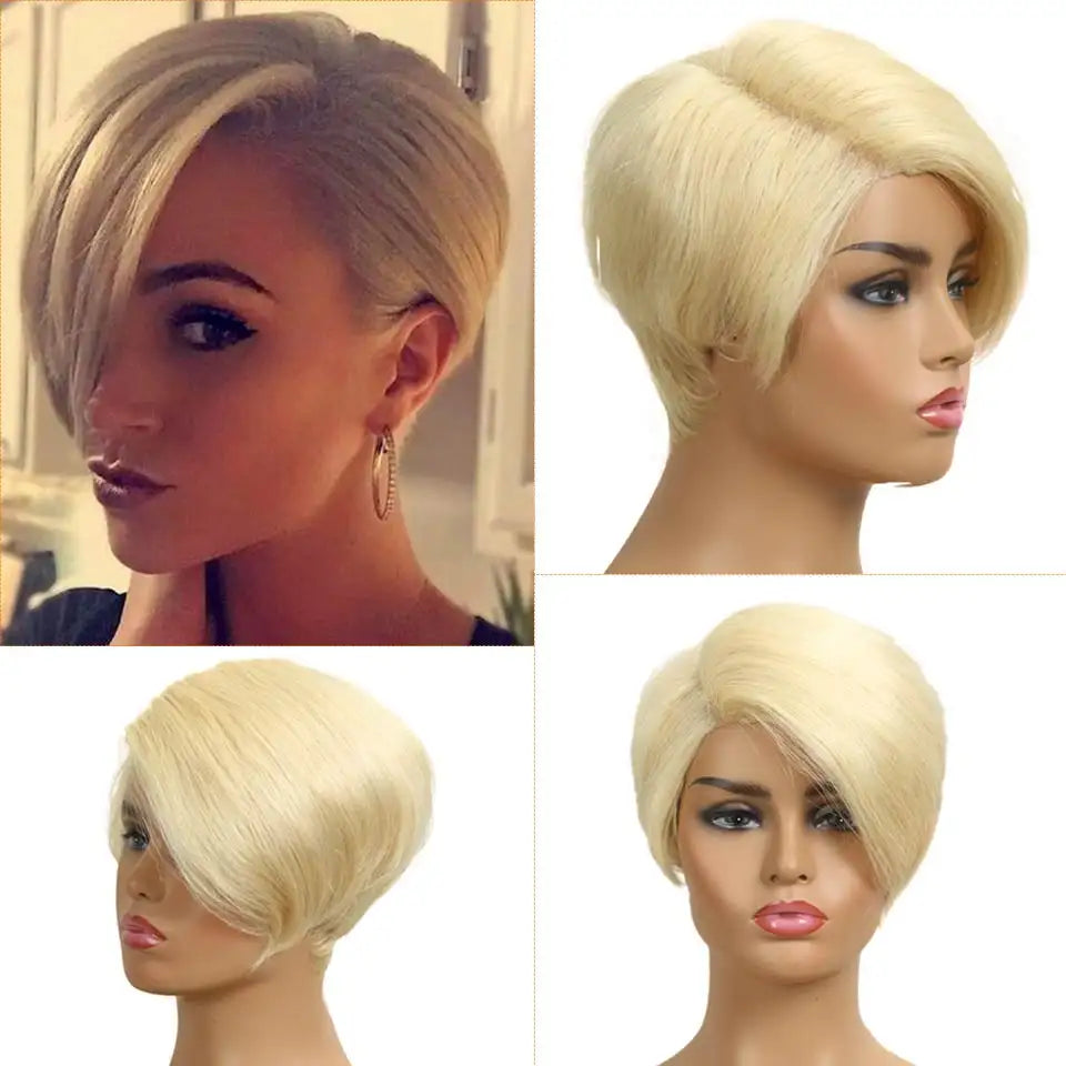 Candace Short Lace Front Human Hair Wig - Natural Looking Synthetic Hairpiece for Women, Perfect for Daily Wear, Cosplay & Special Occasions