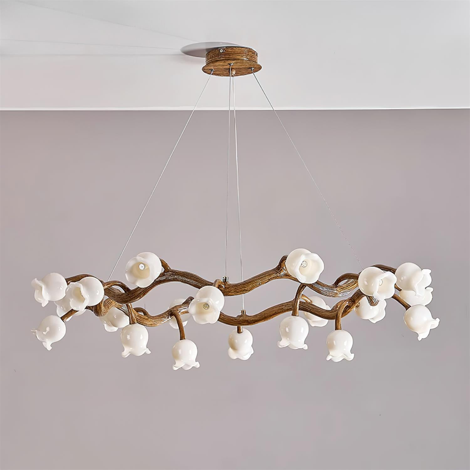 Valen Flowers Chandelier - Elegant Floral Crystal Ceiling Light Fixture for Dining Room, Bedroom & Living Room Decor