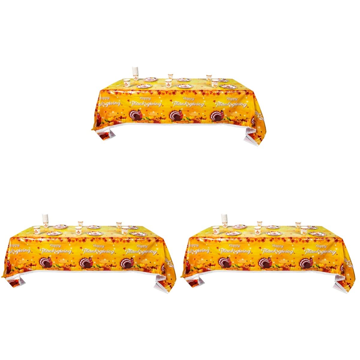 ABOOFAN 3-Piece Thanksgiving Dinnerware Set - Maple Leaf Disposable Paper Plates for Holiday Parties, Family Gatherings & Festive Table Decor