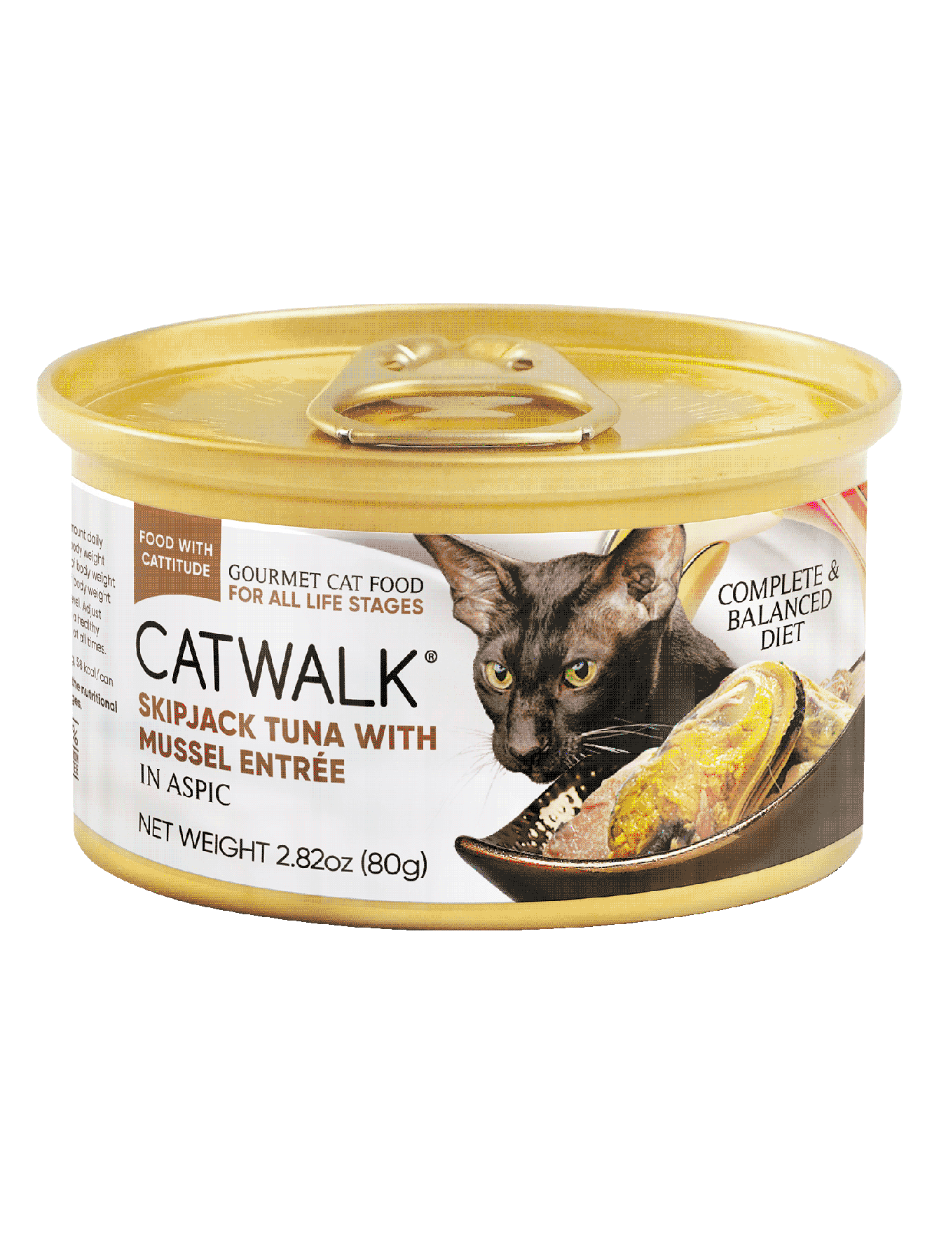 Premium Skipjack Tuna & Mussel Entrée in Aspic - Grain-Free Cat Wet Food (80g) | High-Protein Meal for Adult Cats, Kittens & Senior Cats - Perfect for Special Occasions or Daily Nutrition