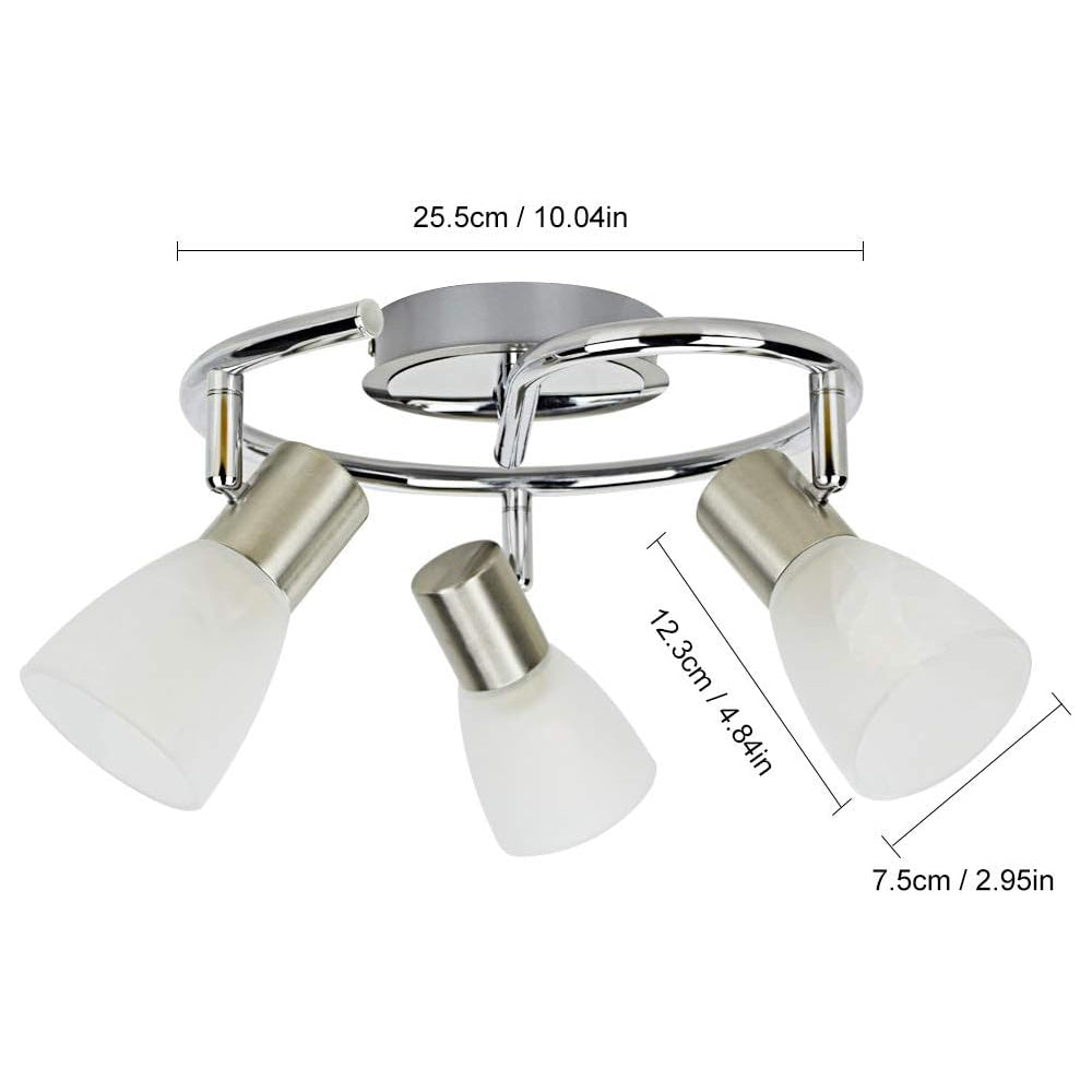 DLLT Modern LED Track Lighting Fixtures - 3-Light Adjustable Round Ceiling Track Light System with Directional Spotlights for Kitchen, Office, Bedroom, Picture Wall & Hallway | Energy-Efficient Indoor Lighting for Home & Commercial Spaces